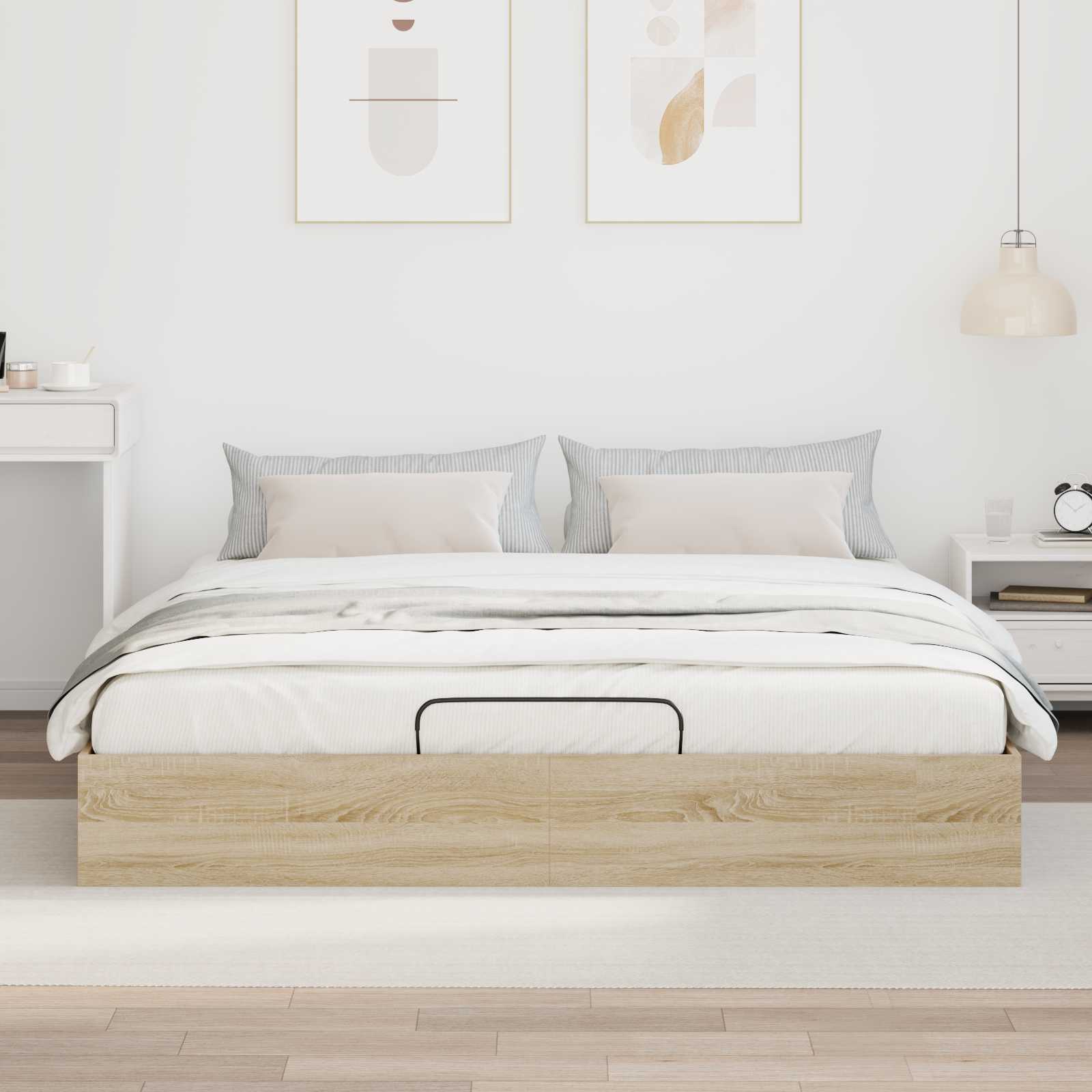 Cadre de lit ottoman Chêne Sonoma 203 x 180 x 25 cm - XIOS