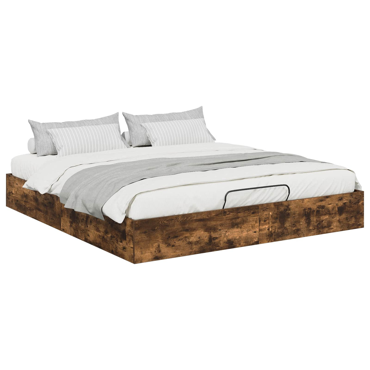 Cadre de lit ottoman Chêne fumé 180 x 200 cm Bois d’ingénierie