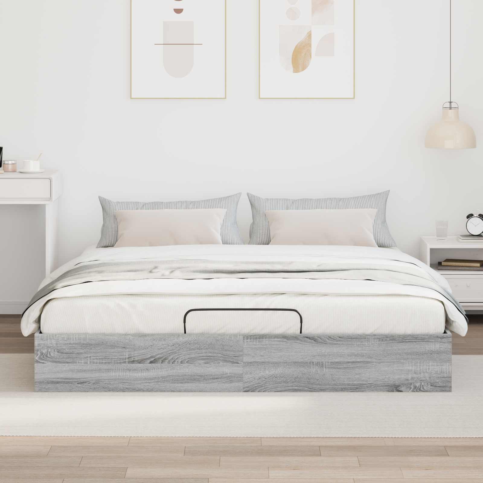 Cadre de lit ottoman Gris Sonoma 203 x 180 x 25 cm - XIOS
