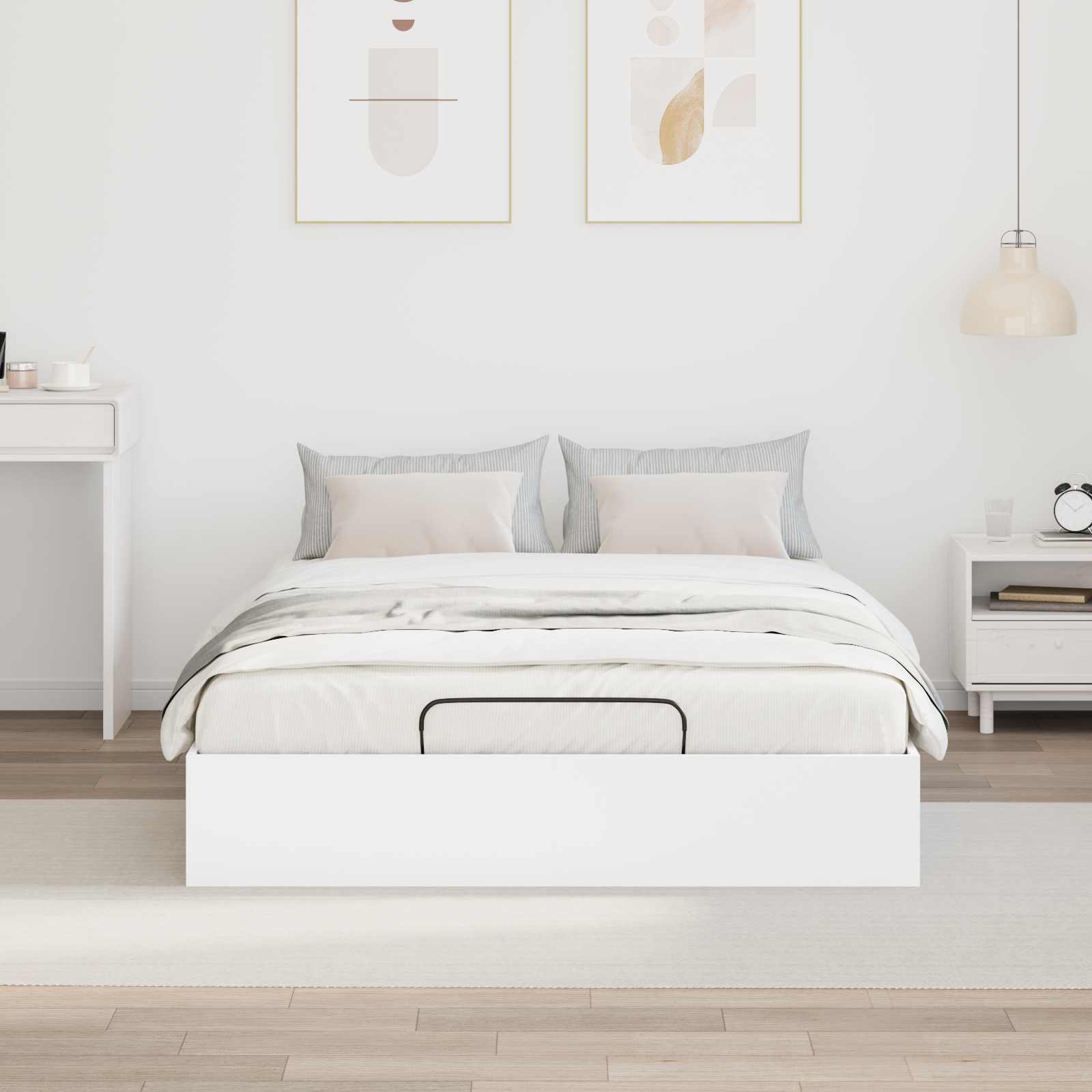 Cadre de lit ottoman avec stockage Blanc 193 x 120 x 25 cm - XIOS