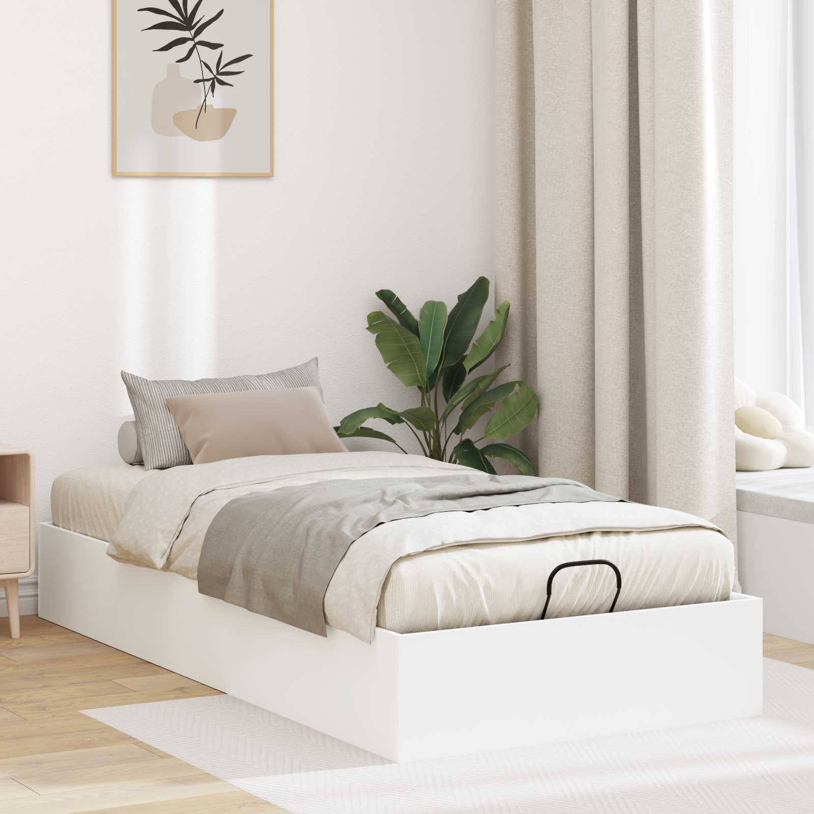 Cadre de lit ottoman avec stockage Blanc 193 x 120 x 25 cm - XIOS