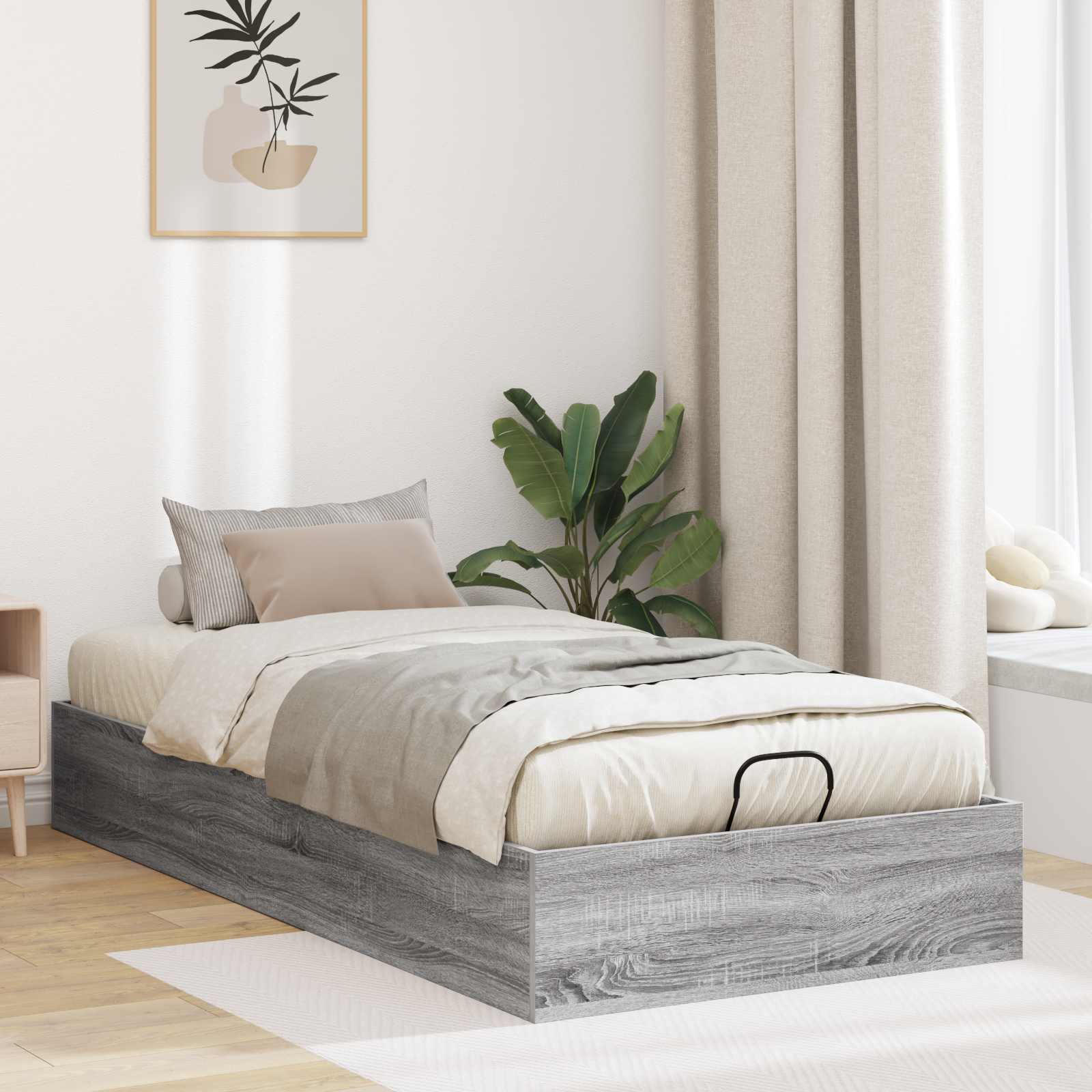 Cadre de lit ottoman Gris Sonoma 193 x 120 x 25 cm - XIOS