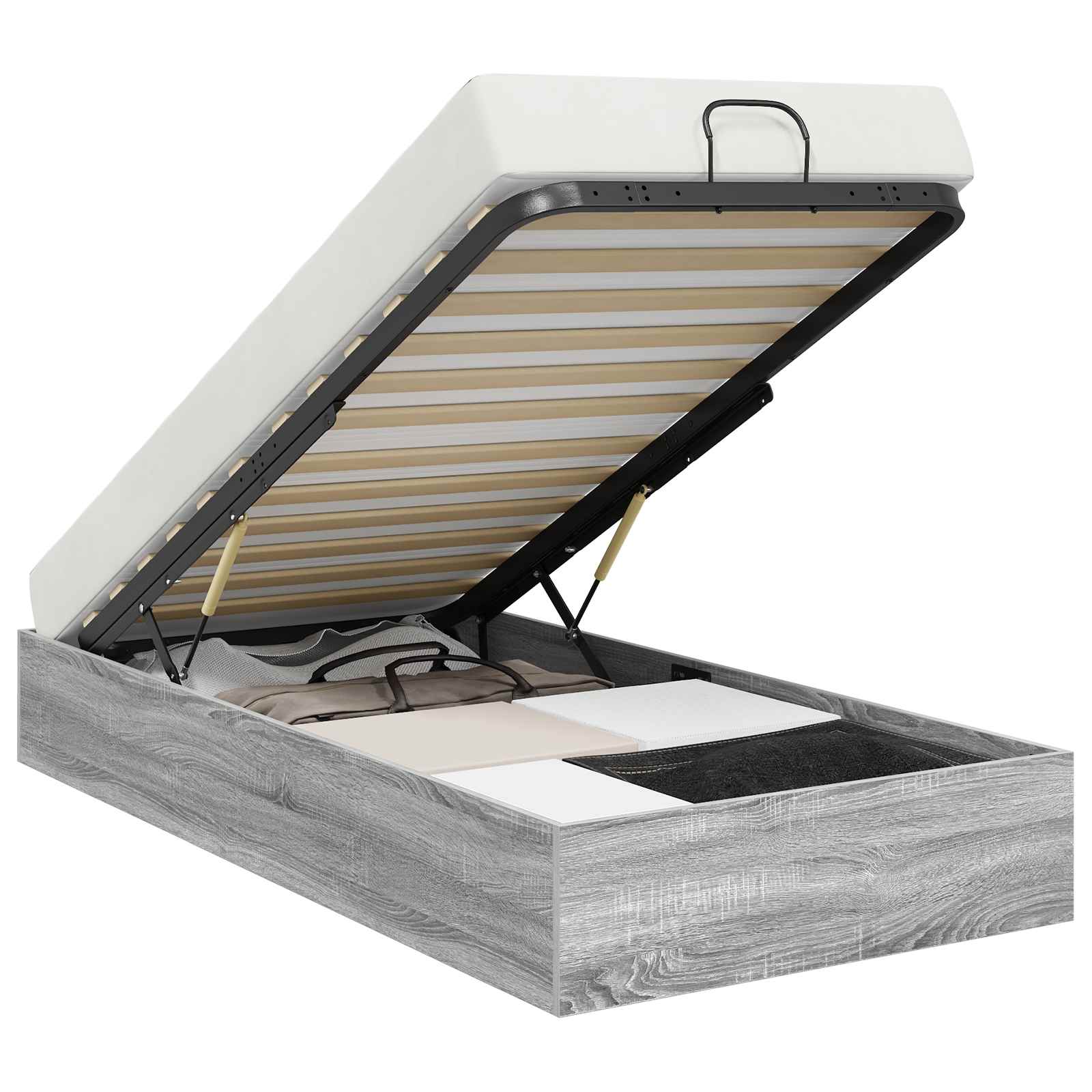 Cadre de lit ottoman Gris Sonoma 193 x 120 x 25 cm - XIOS