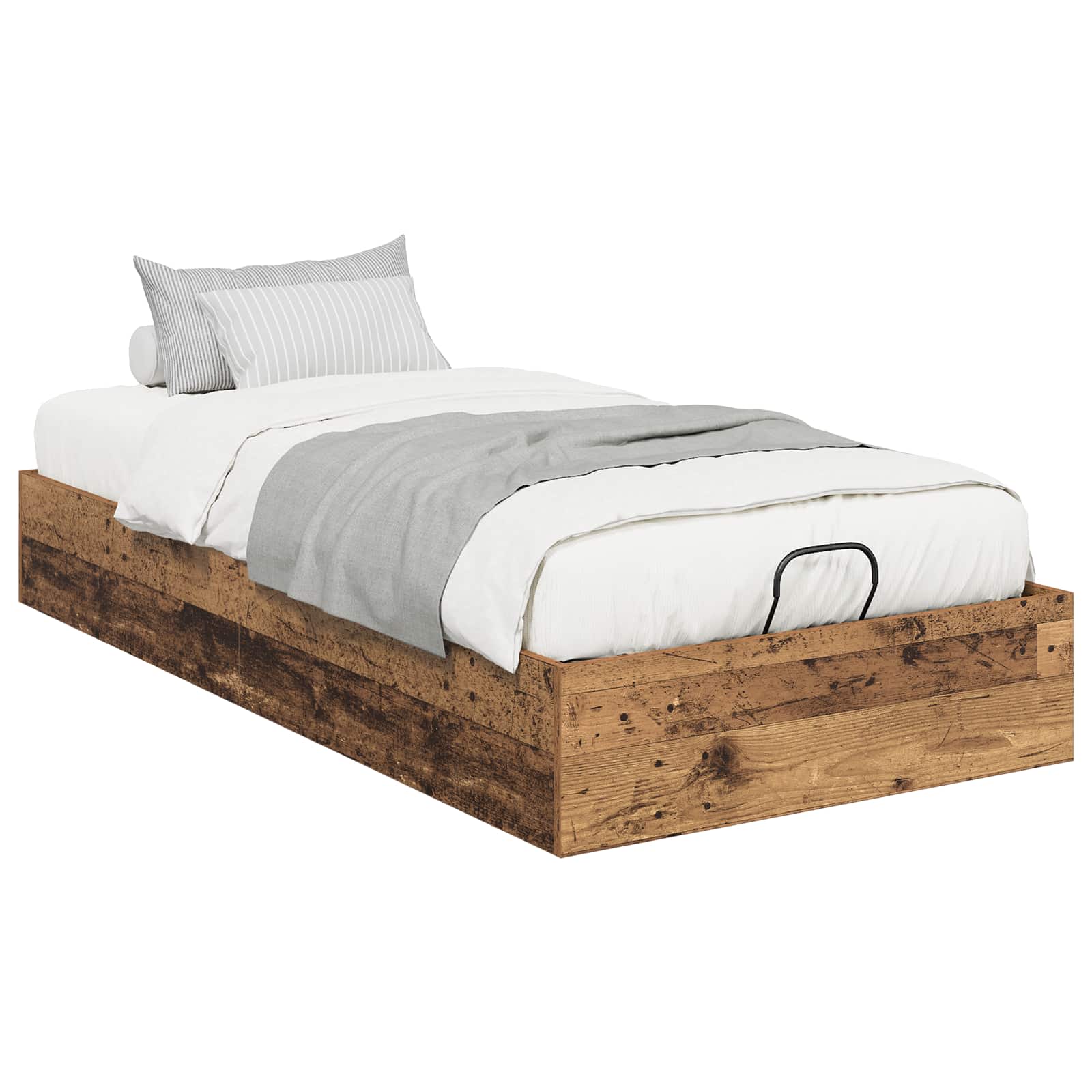 Cadre de lit ottoman avec stockage Bois ancien 203 x 90 x 25 cm