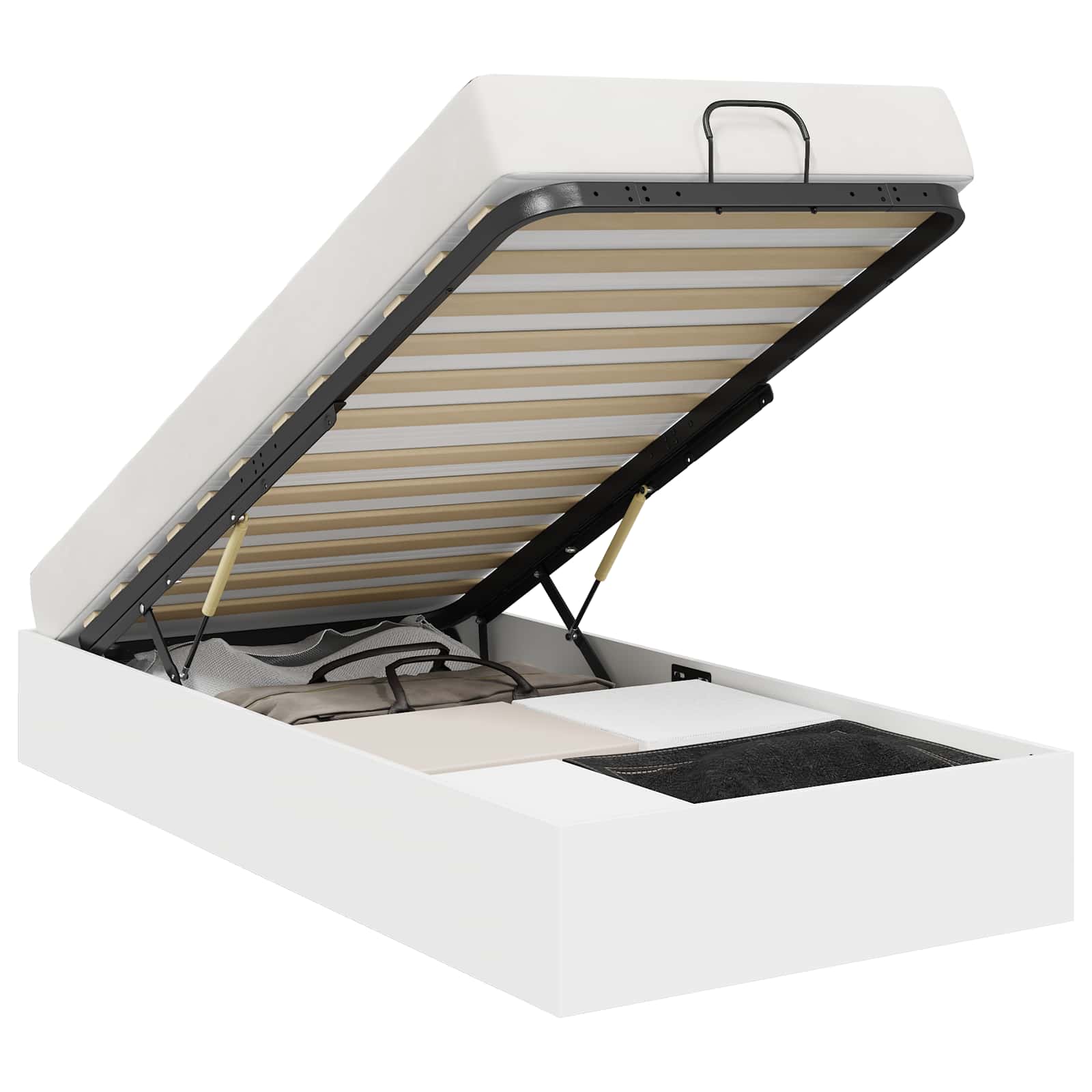 Cadre de lit ottoman Blanc 203 x 80,5 x 25 cm Bois d'ingénierie - XIOS