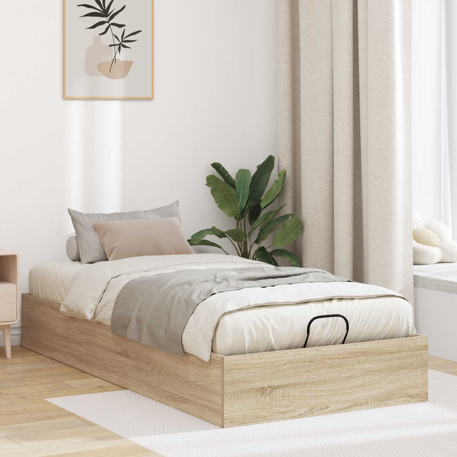 Cadre de lit ottoman Chêne Sonoma 203 x 80,5 x 25 cm - XIOS