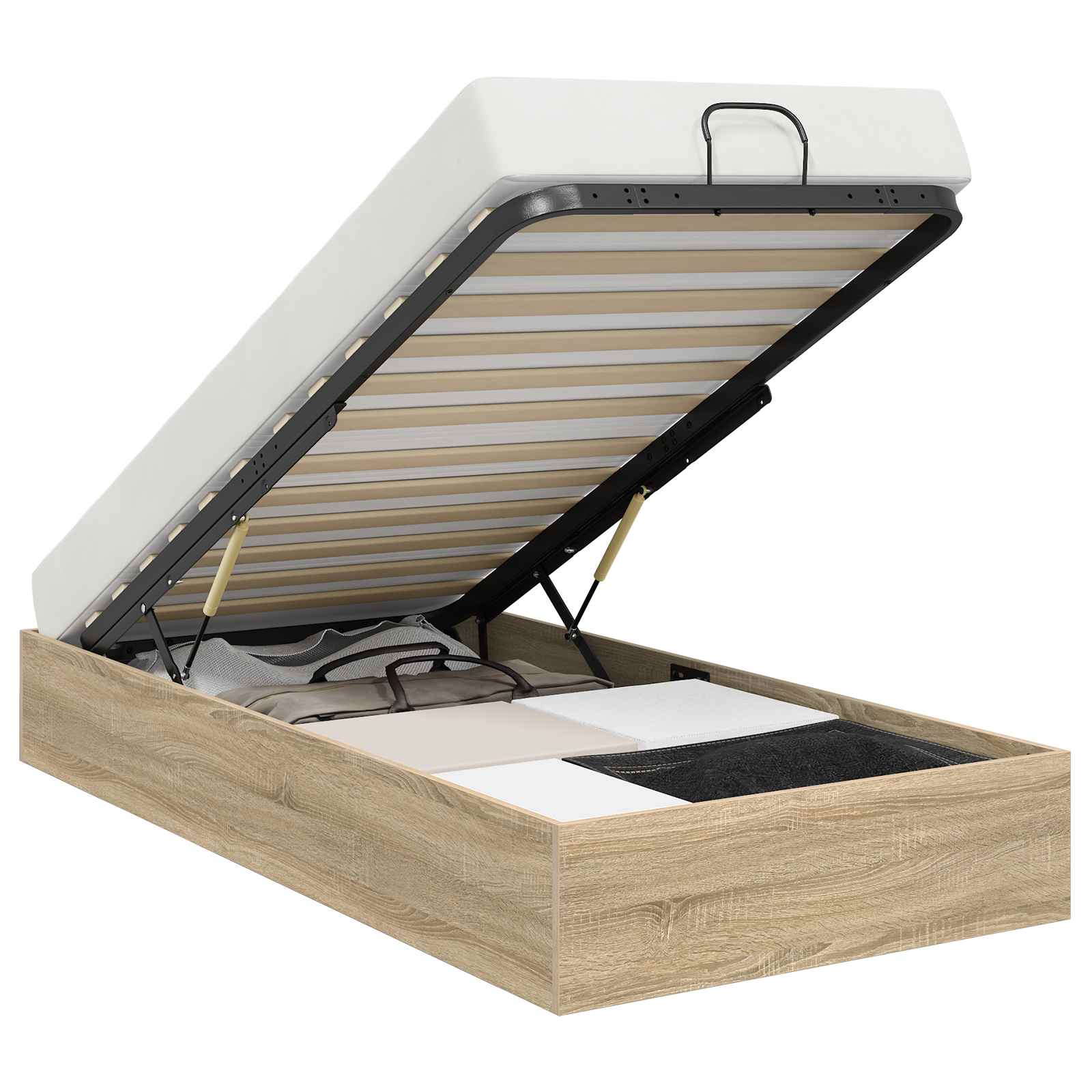 Cadre de lit ottoman Chêne Sonoma 203 x 80,5 x 25 cm - XIOS