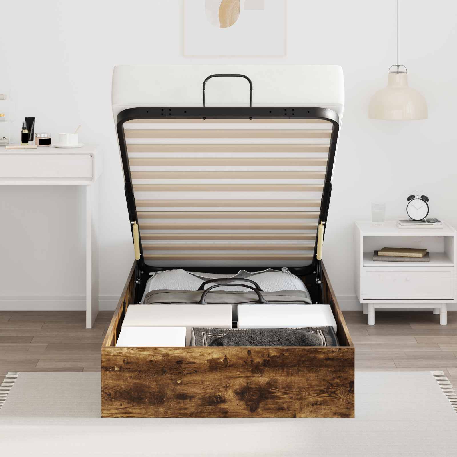 Cadre de lit ottoman Chêne fumé 203 x 80,5 x 25 cm - XIOS