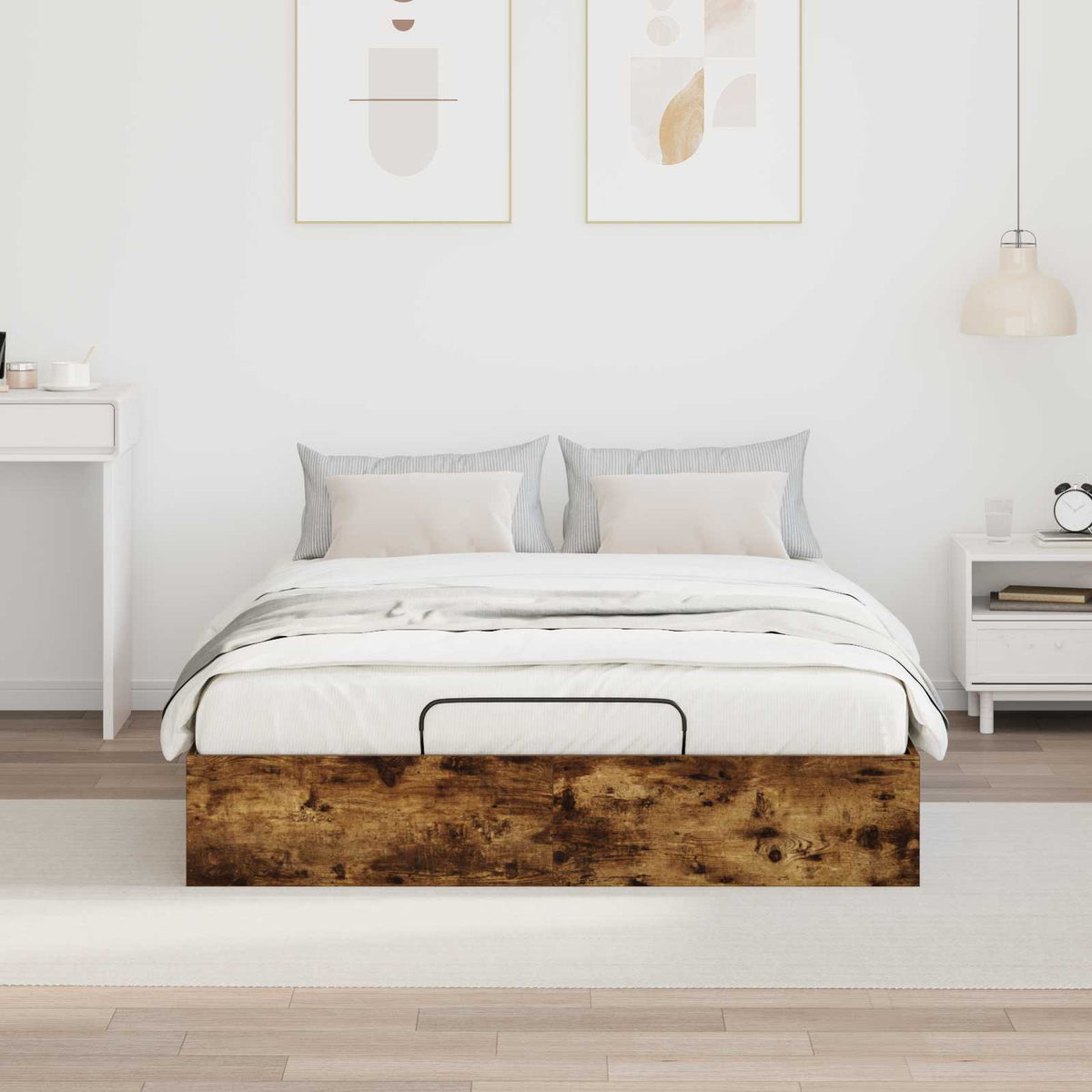 Cadre de lit ottoman avec stockage Chêne Fumé 193 x 140 x 25 cm - XIOS