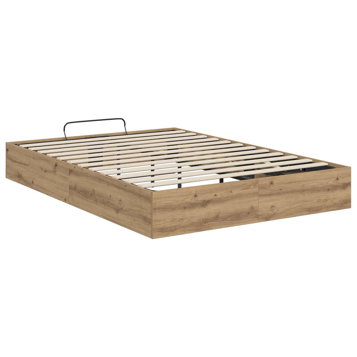 Cadre de lit ottoman avec stockage Chêne Artisanal 135 x 190 cm