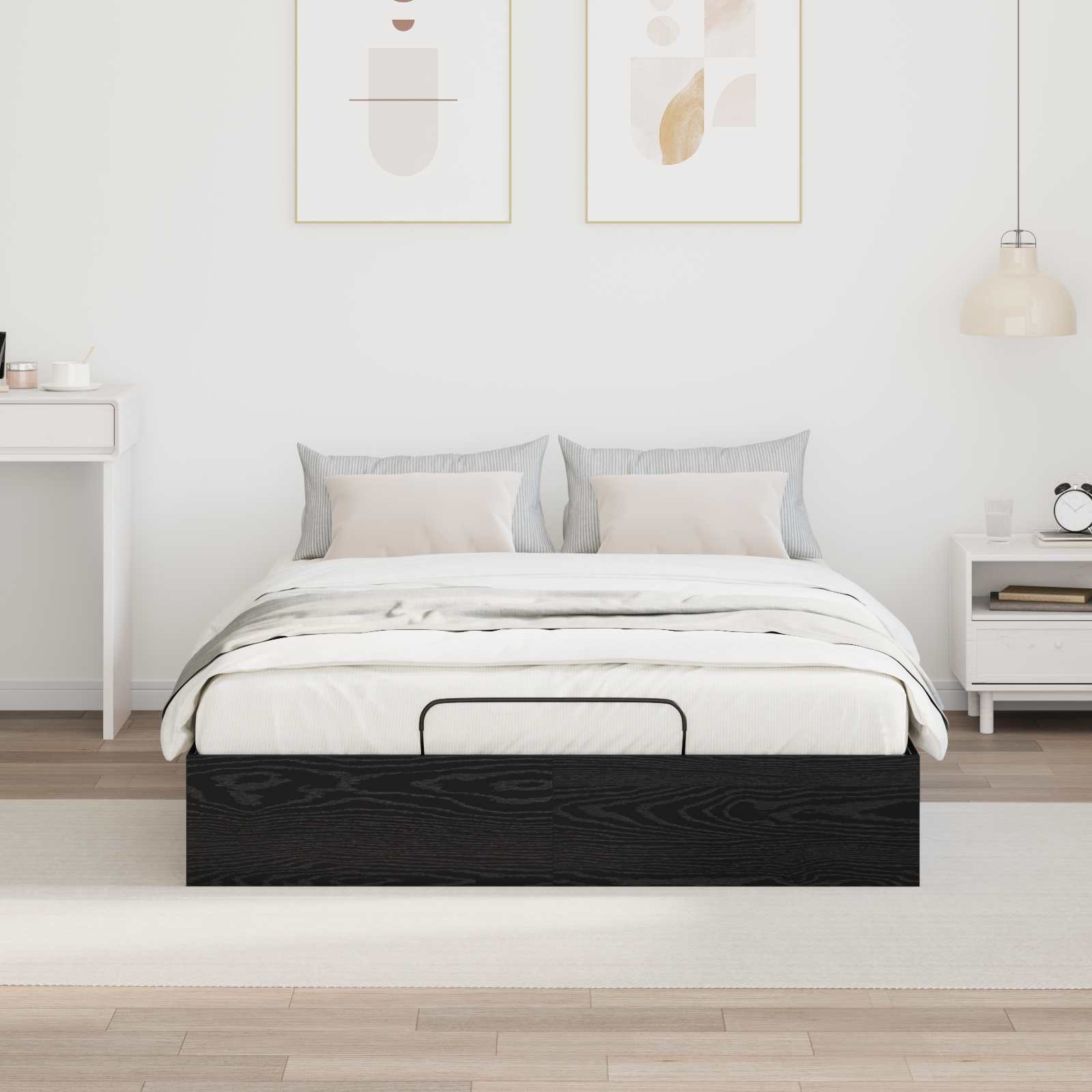 Cadre de lit ottoman avec stockage Chêne Noir 193 x 120 x 25 cm - XIOS