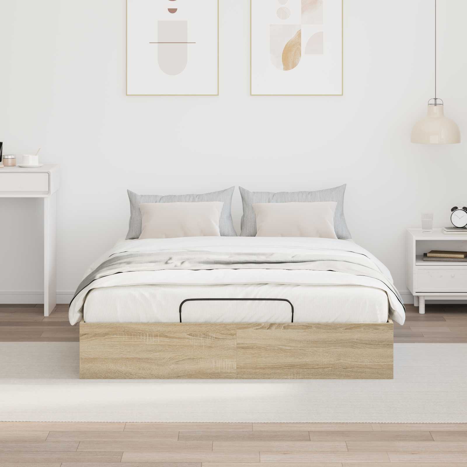 Cadre de lit ottoman Chêne Sonoma 193 x 120 x 25 cm - XIOS