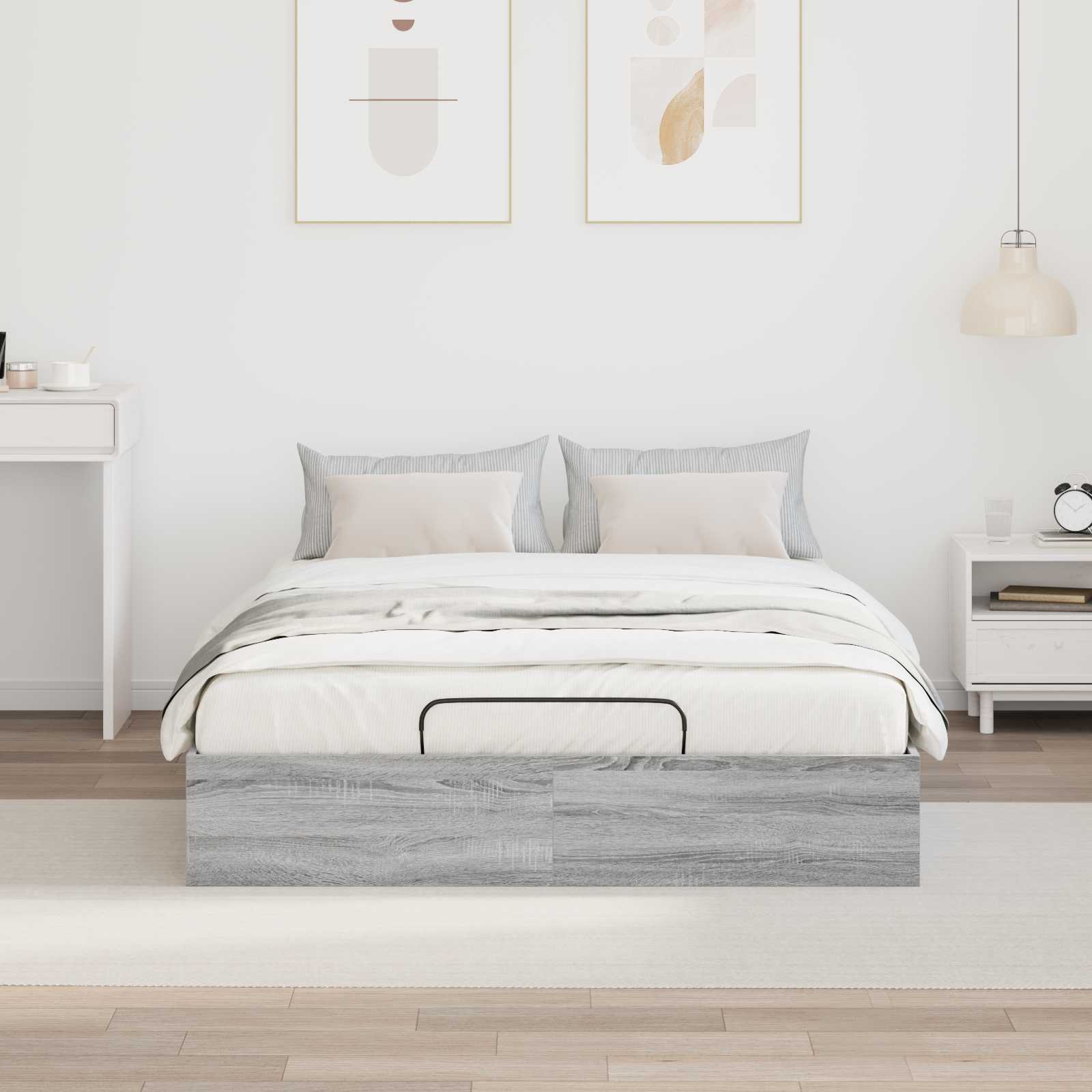 Cadre de lit ottoman Gris Sonoma 193 x 120 x 25 cm - XIOS
