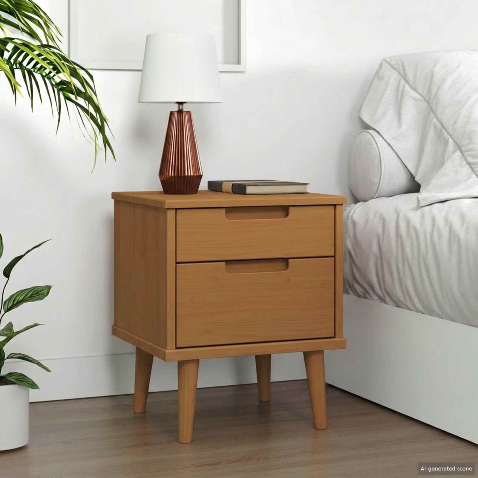 Cabinet de chevet Caramel 40 x 35 x 48 cm Pin massif - XIOS