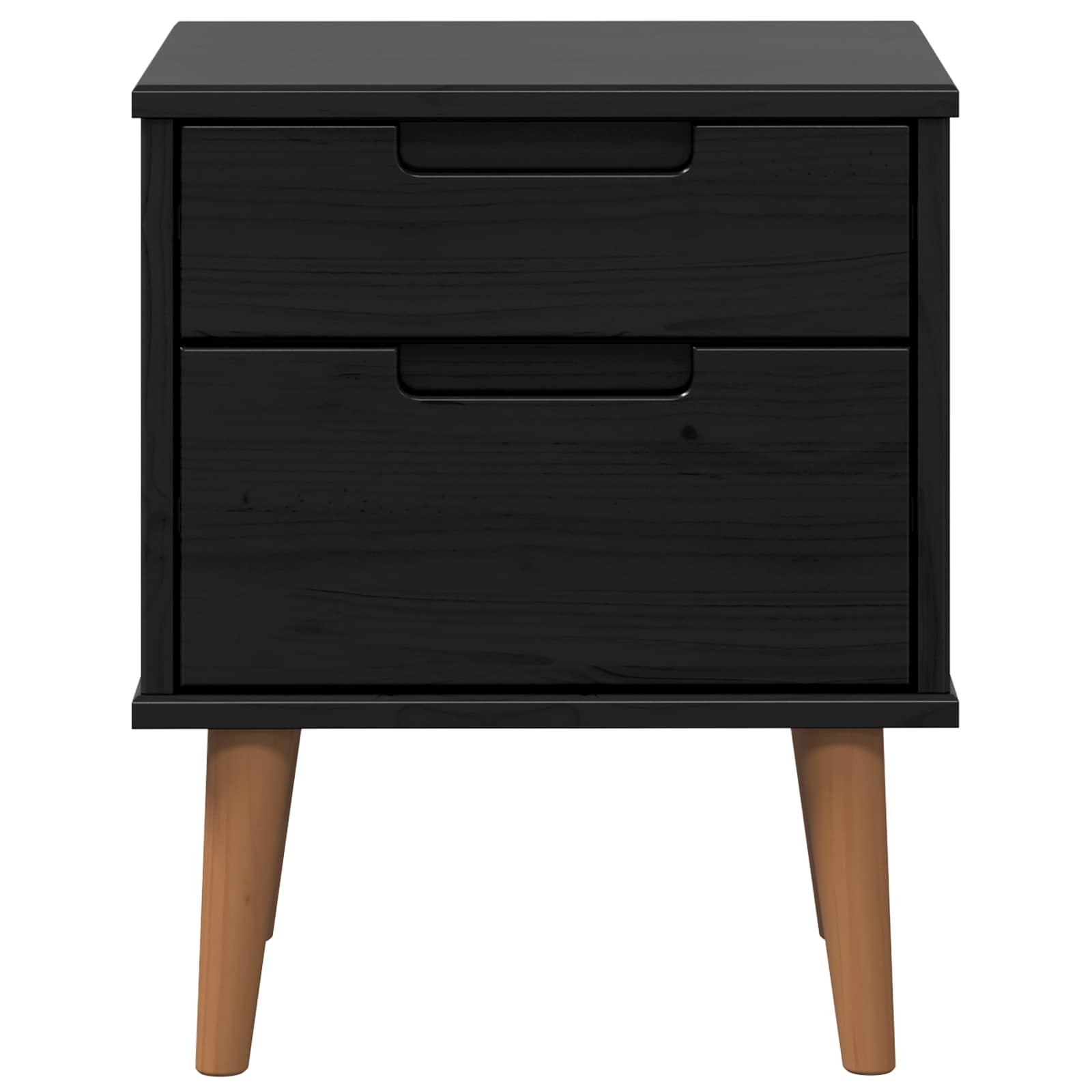 Cabinet de chevet avec tiroir Noir 40 x 35 x 48 cm Pin massif - XIOS