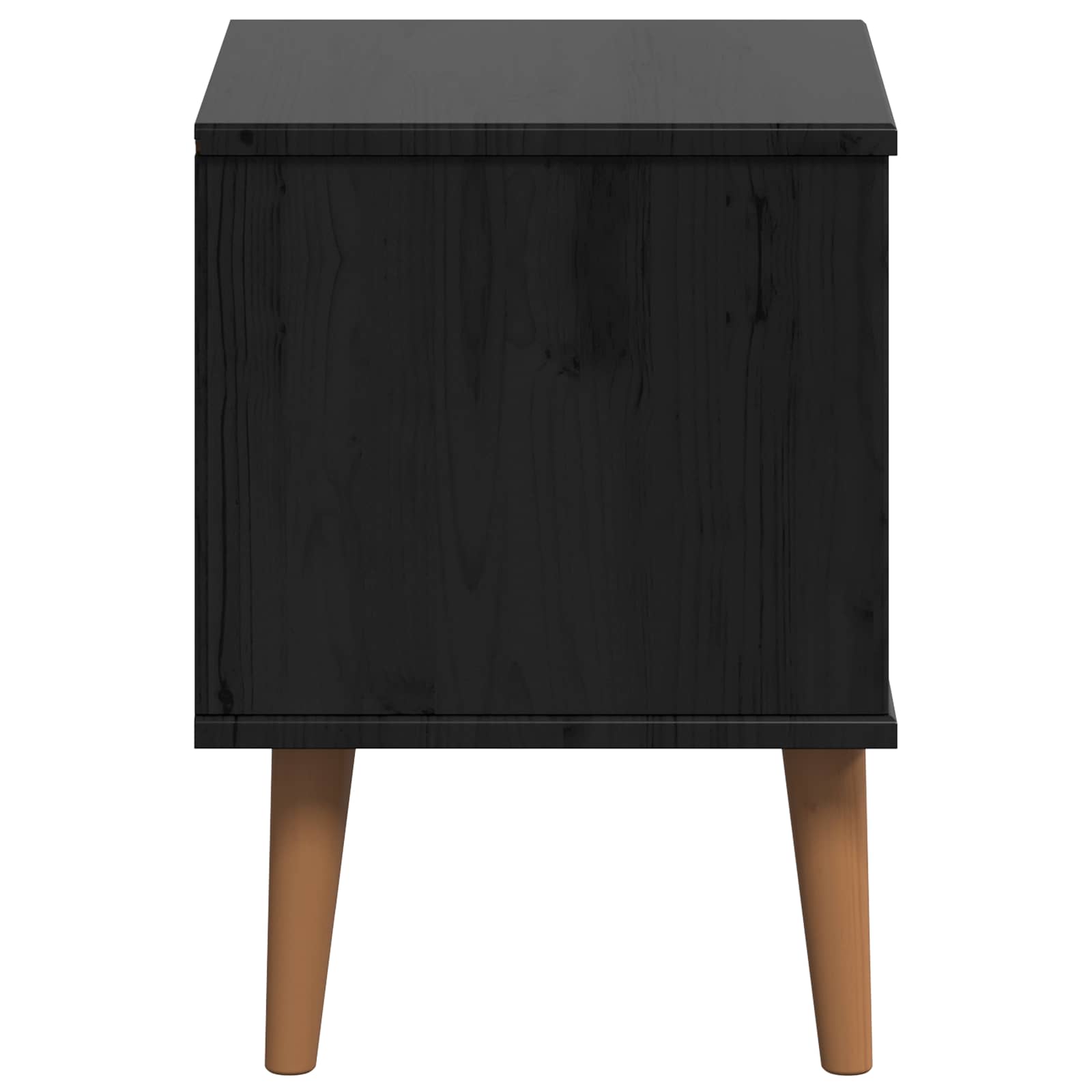 Cabinet de chevet avec tiroir Noir 40 x 35 x 48 cm Pin massif - XIOS