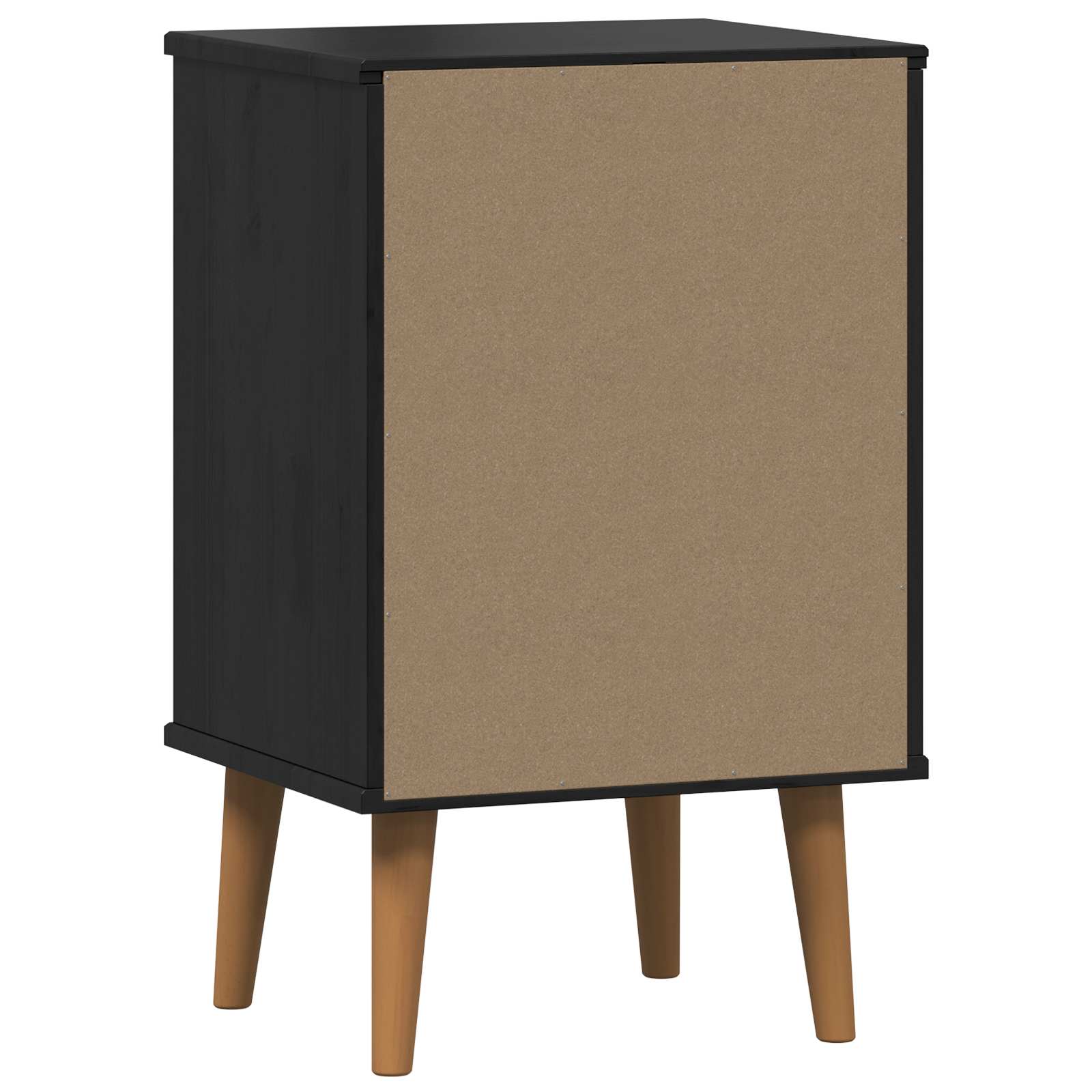 Cabinet de chevet avec tiroir Noir 40 x 35 x 65 cm Pin massif - XIOS