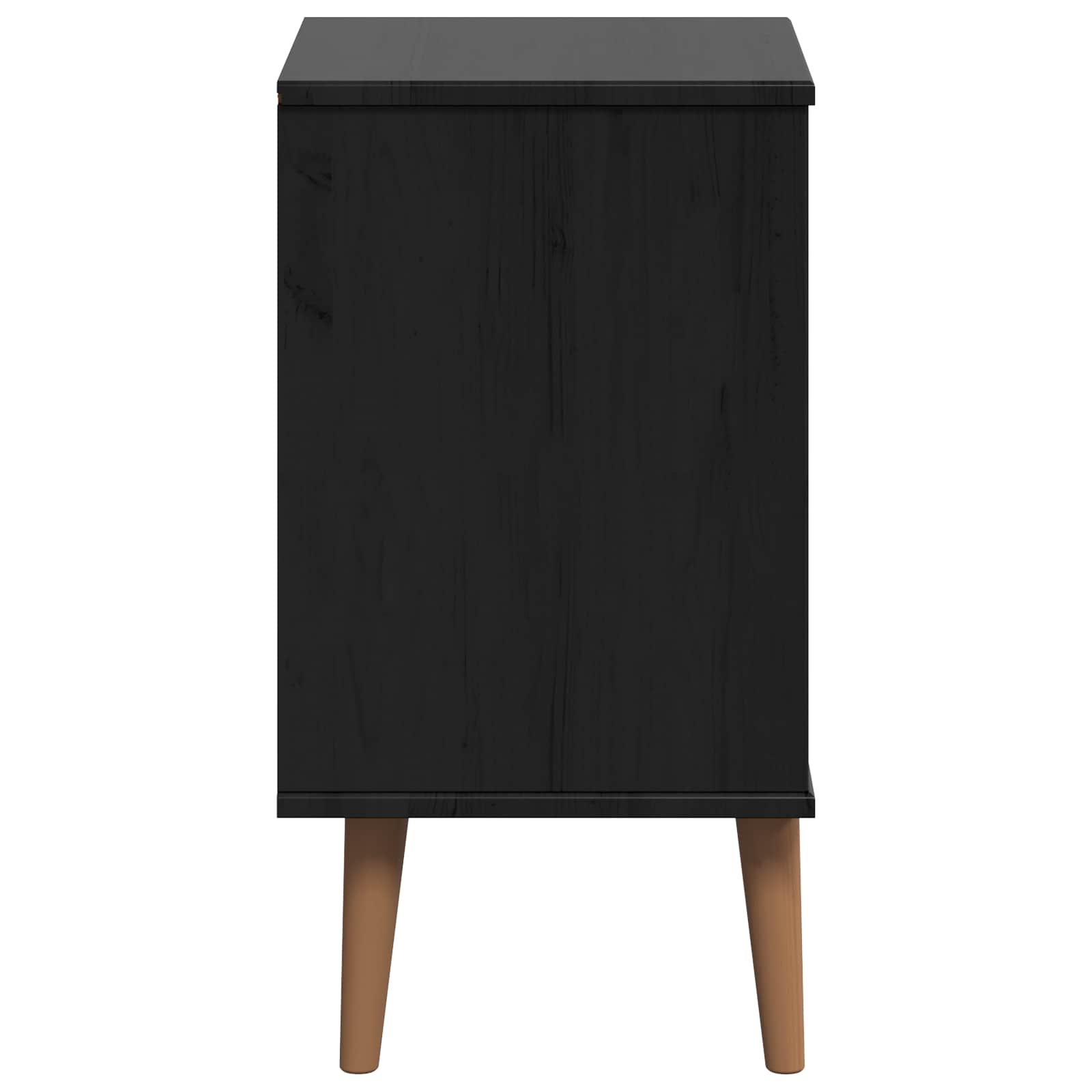 Cabinet de chevet avec tiroir Noir 40 x 35 x 65 cm Pin massif - XIOS