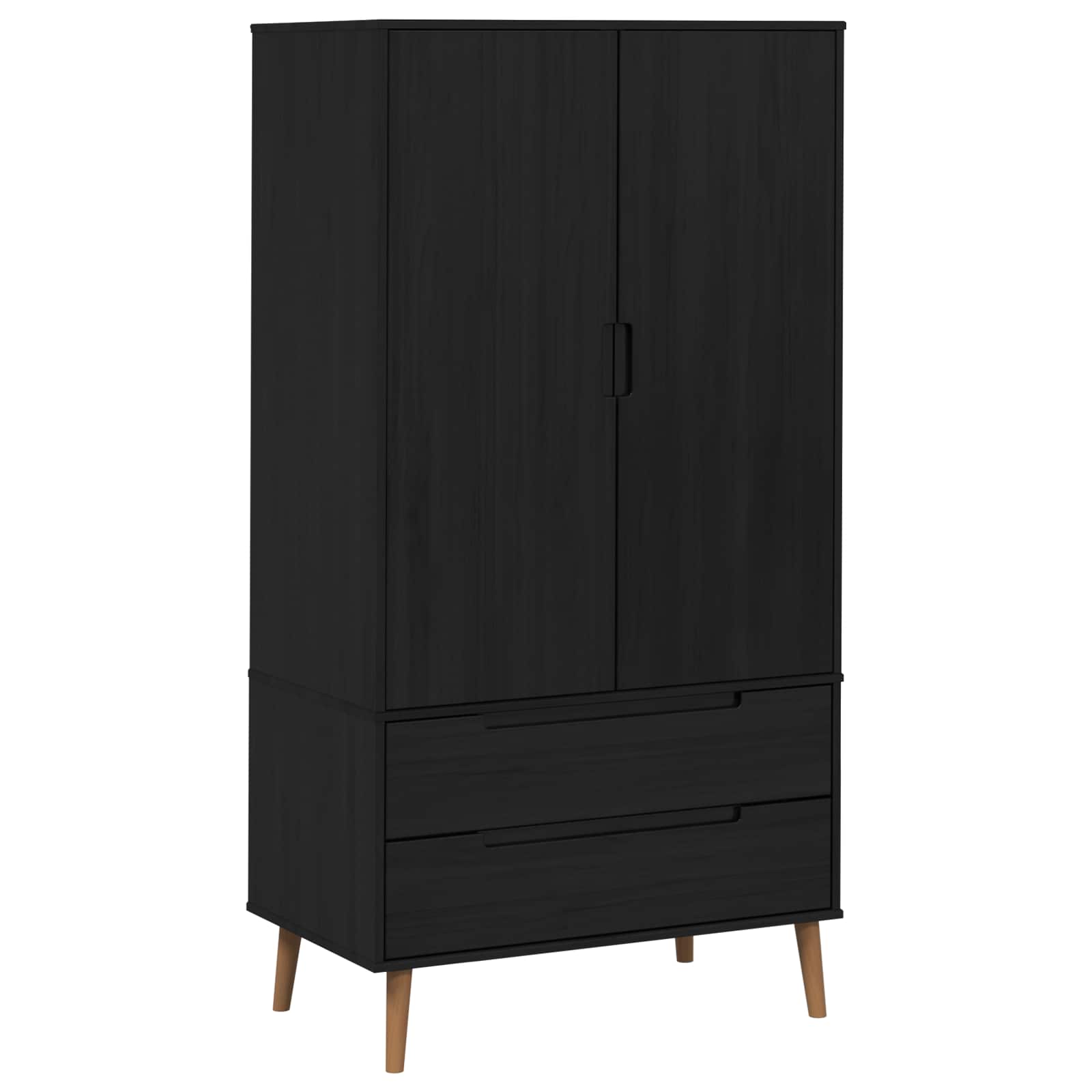 Armoire MOLDE Noir 90 x 55 x 175 cm Bois de pin massif - XIOS