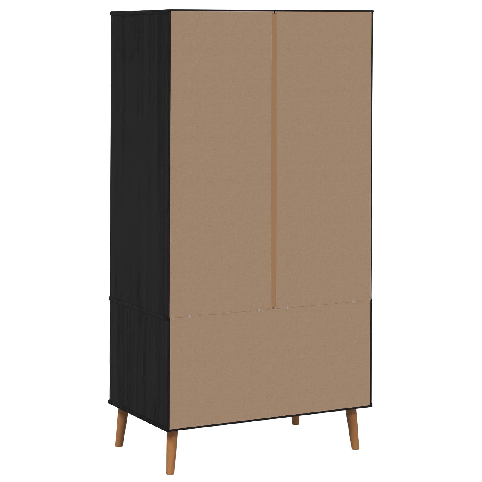 Armoire MOLDE Noir 90 x 55 x 175 cm Bois de pin massif - XIOS