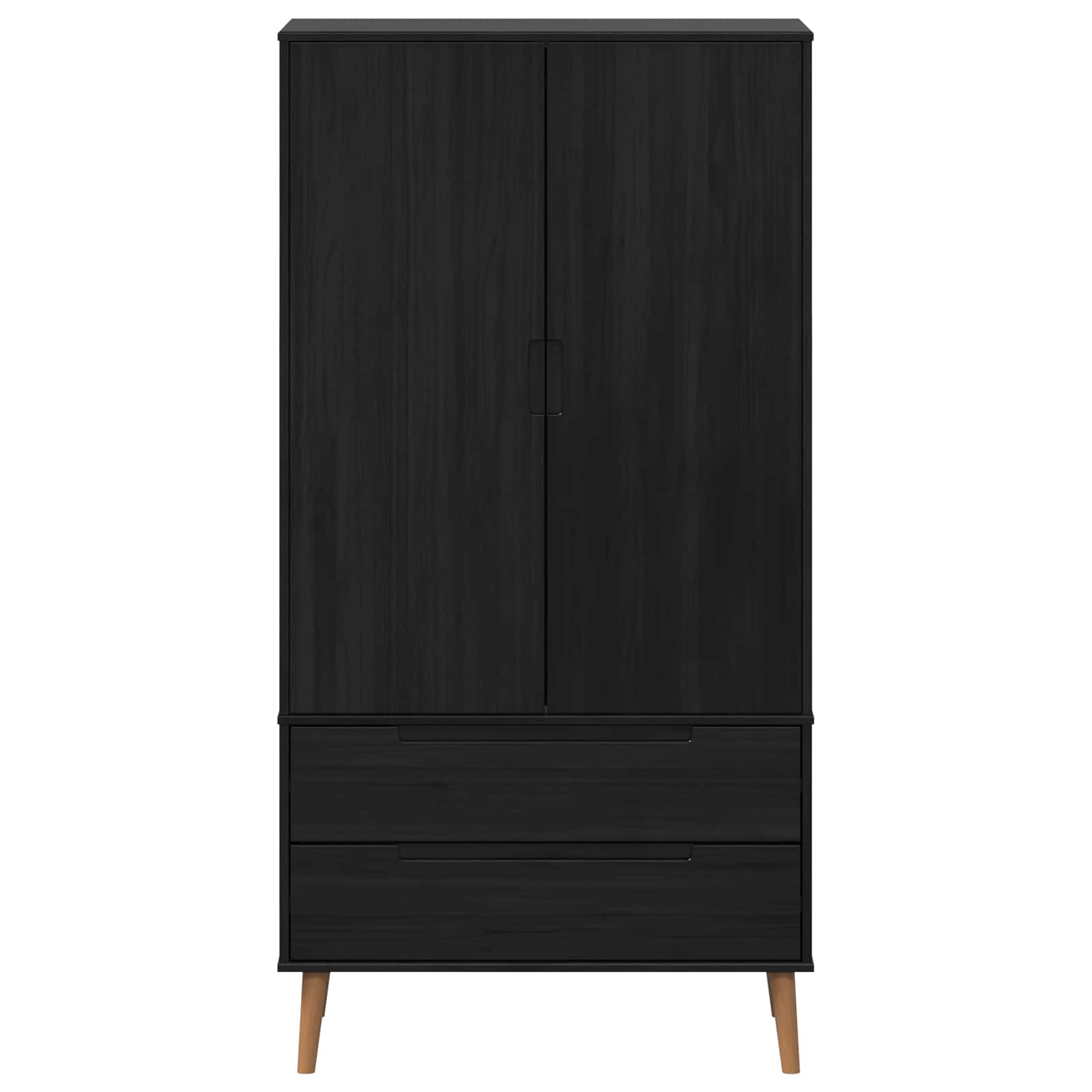 Armoire MOLDE Noir 90 x 55 x 175 cm Bois de pin massif - XIOS