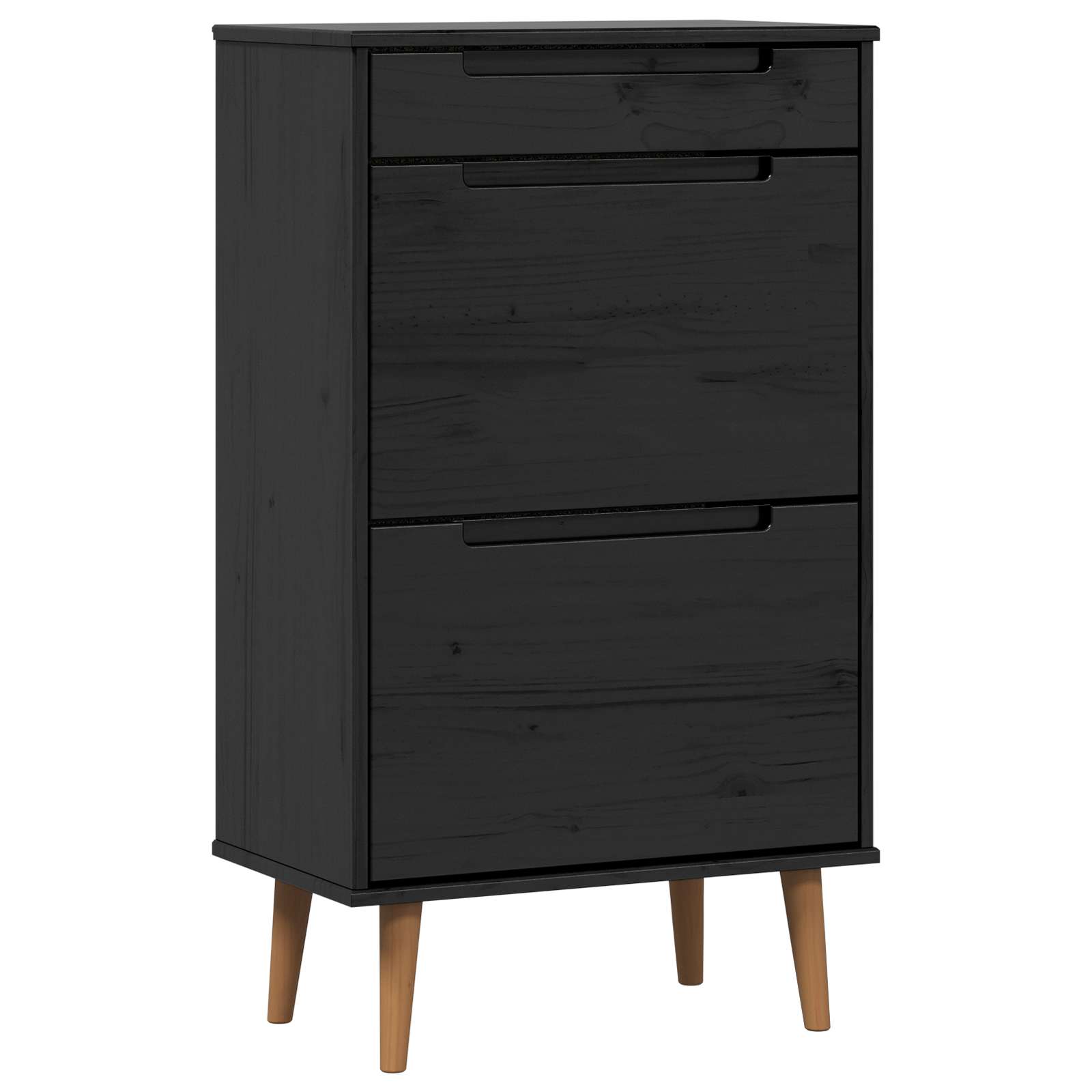 Cabinet à chaussures MOLDE 59,5 x 35 x 103 cm Noir