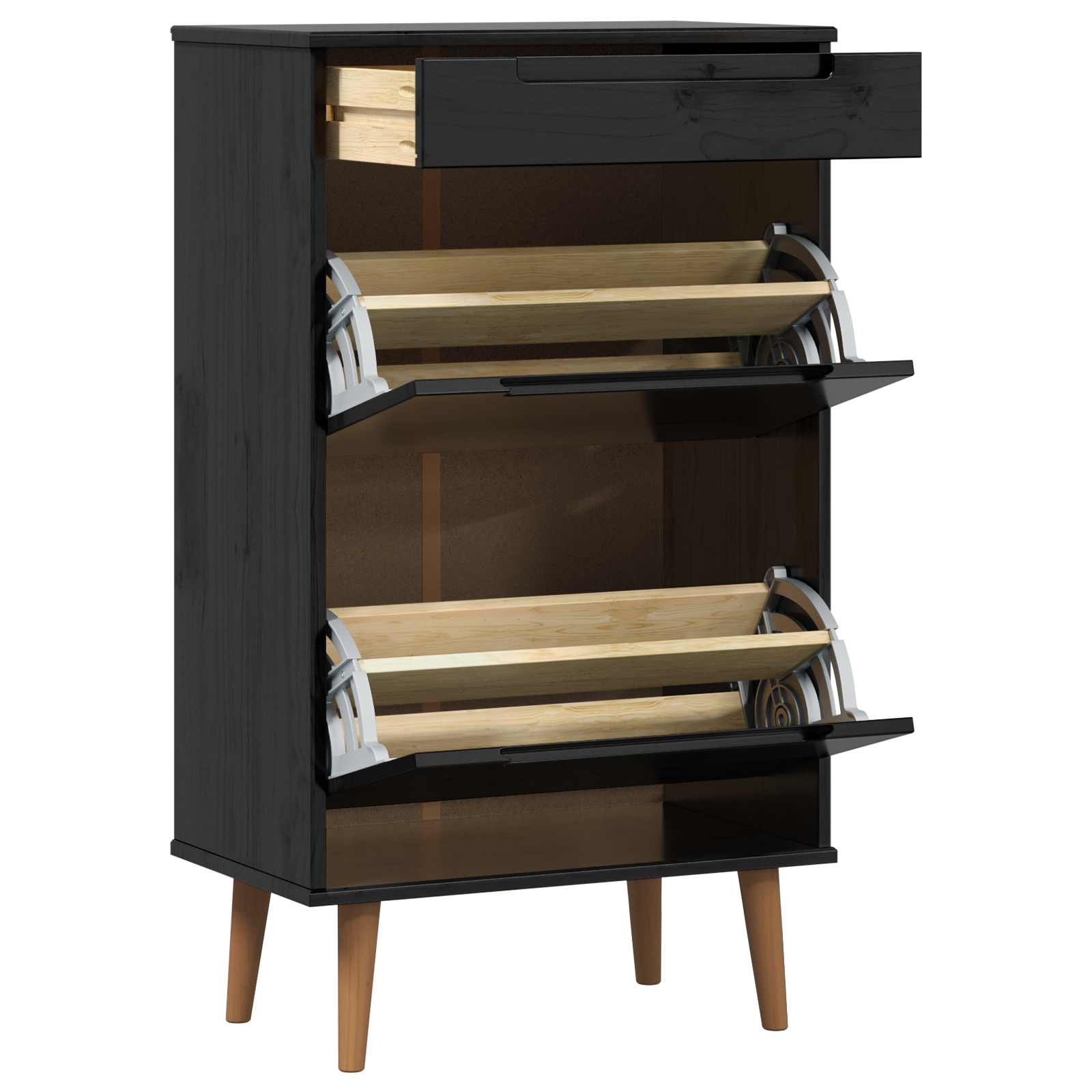 Cabinet à chaussures MOLDE 59,5 x 35 x 103 cm Noir