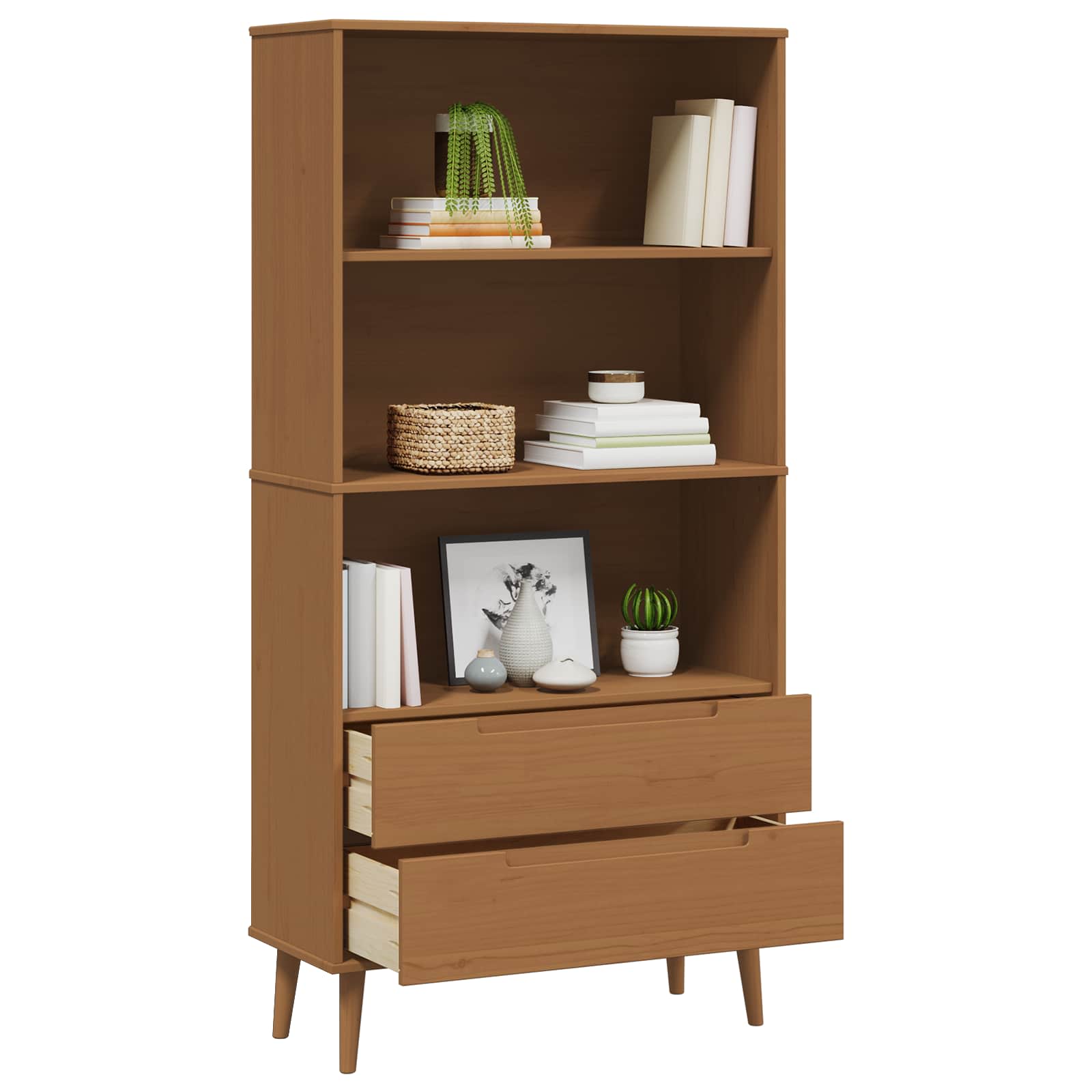 Bibliothèque MOLDE 85 x 35 x 170,5 cm Bois de pin massif - XIOS