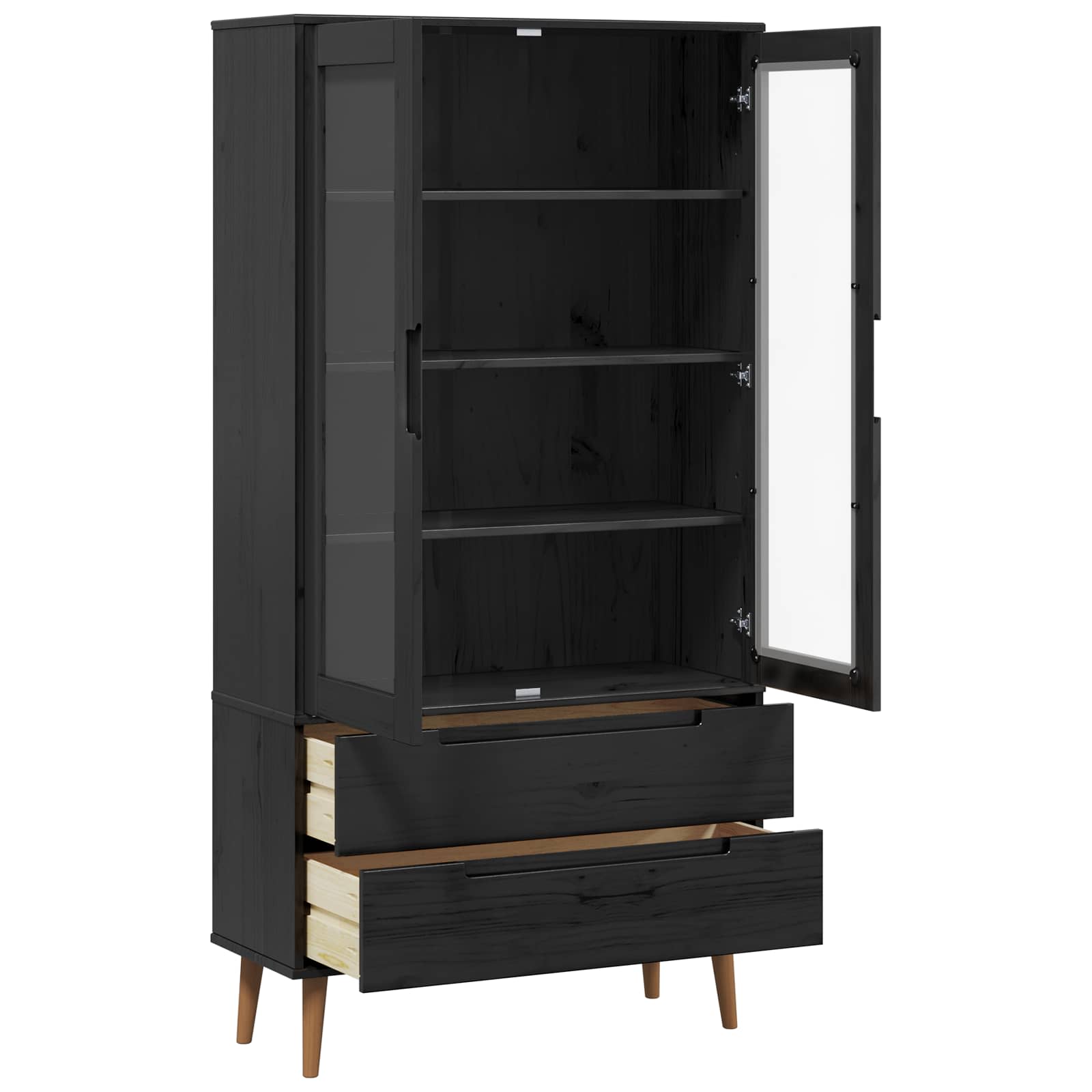 Vitrine en Verre Noir 90 x 35 x 175 cm - XIOS