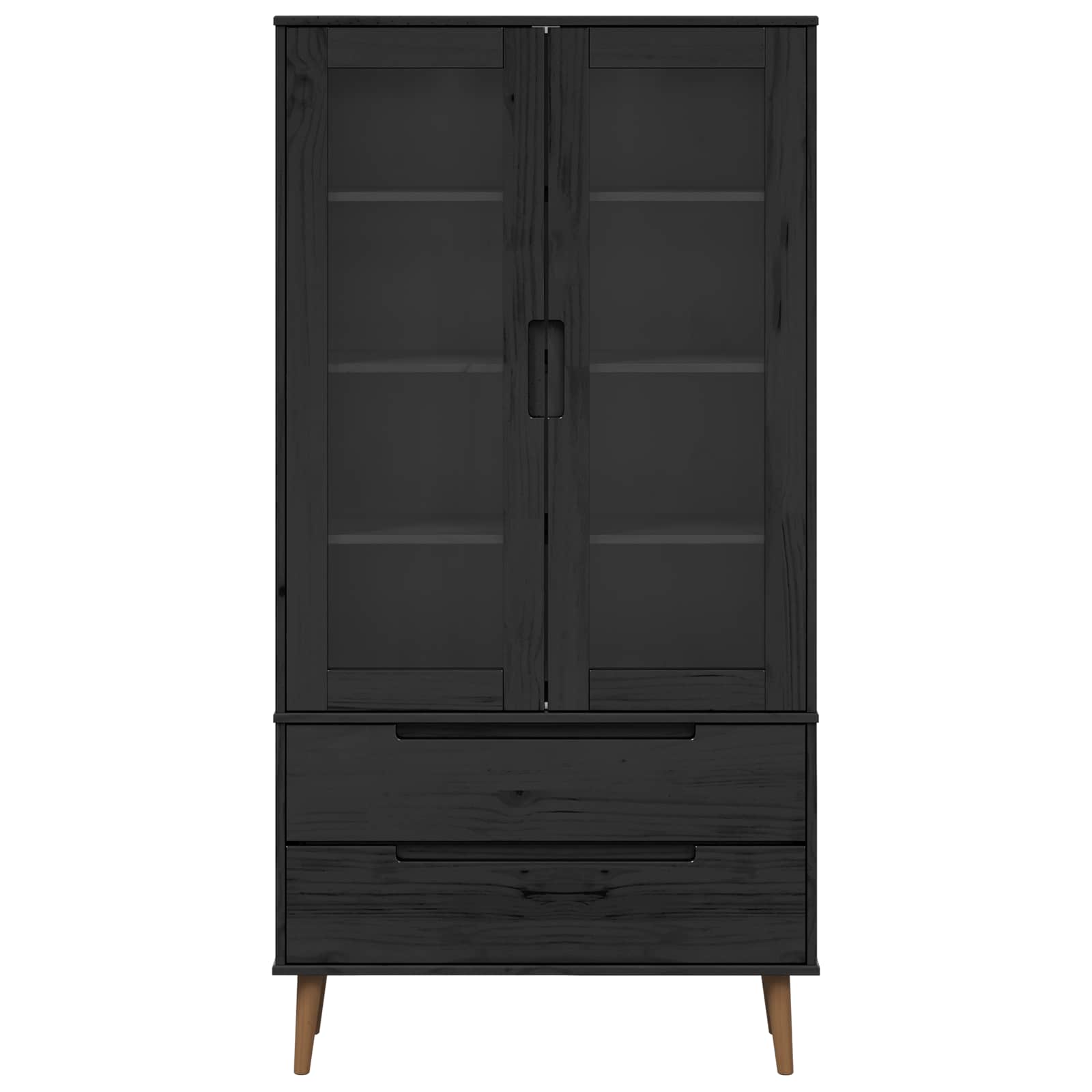 Vitrine en Verre Noir 90 x 35 x 175 cm - XIOS