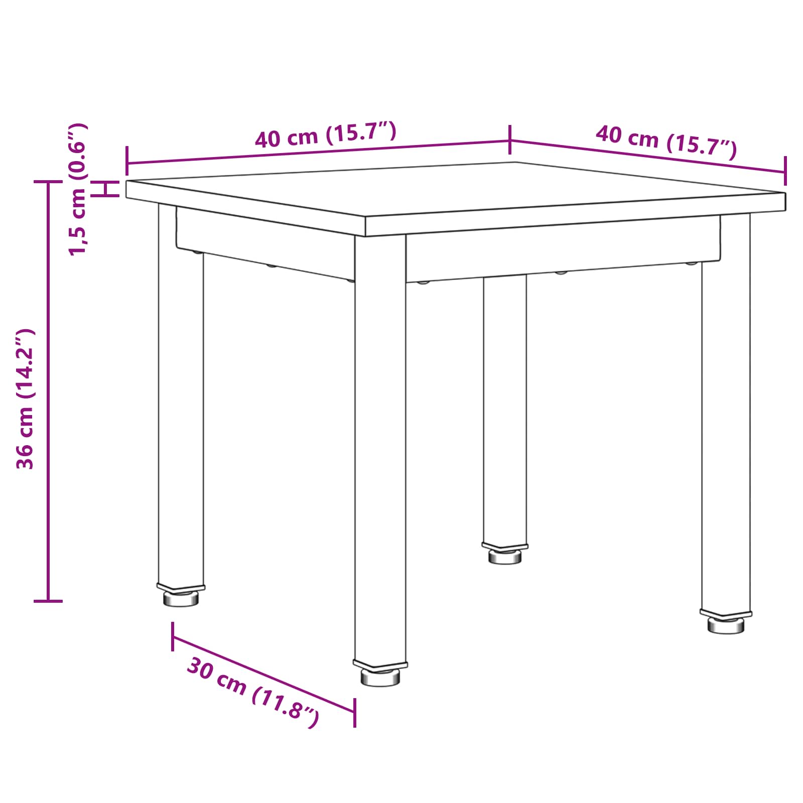 Table basse Sonoma 40 x 40 x 36 cm Bois d'ingénierie - XIOS