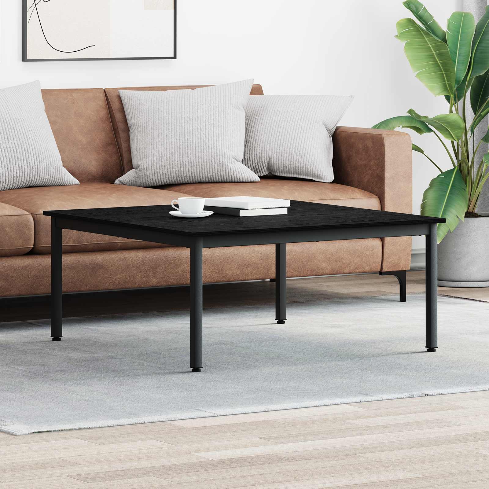 Table basse Chêne noir 100 x 100 x 45 cm Bois d'ingénierie - XIOS