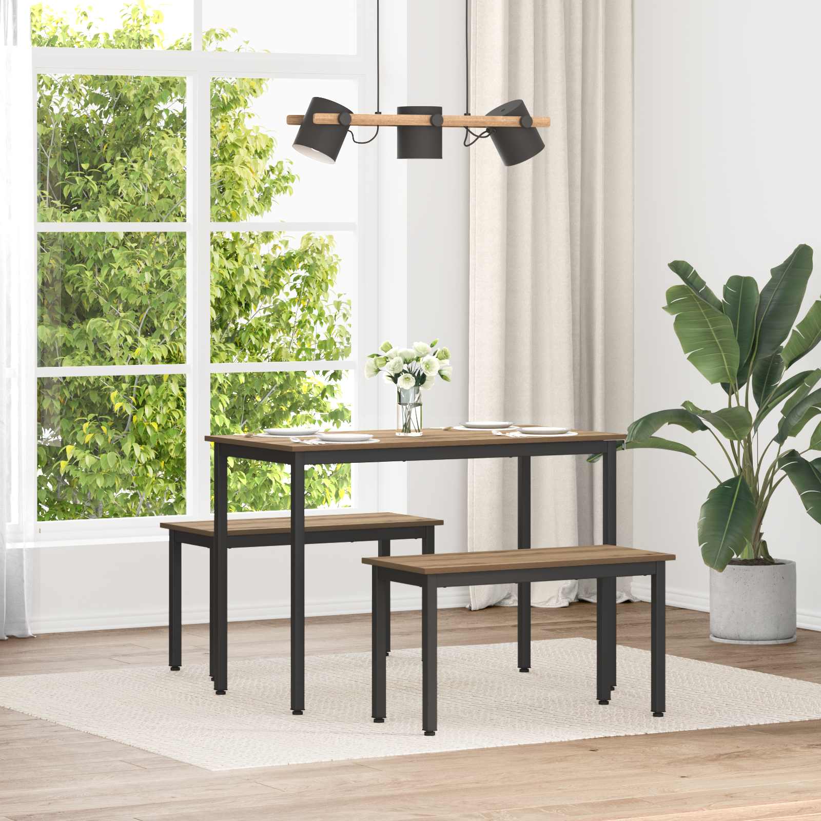 banc Chêne artisan 80 x 35 x 45 cm Bois d'ingénierie - XIOS