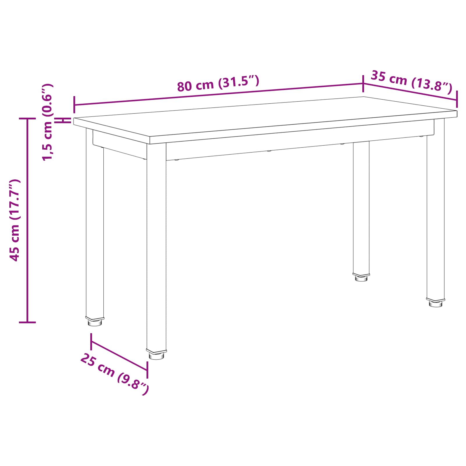 banc Chêne artisan 80 x 35 x 45 cm Bois d'ingénierie - XIOS