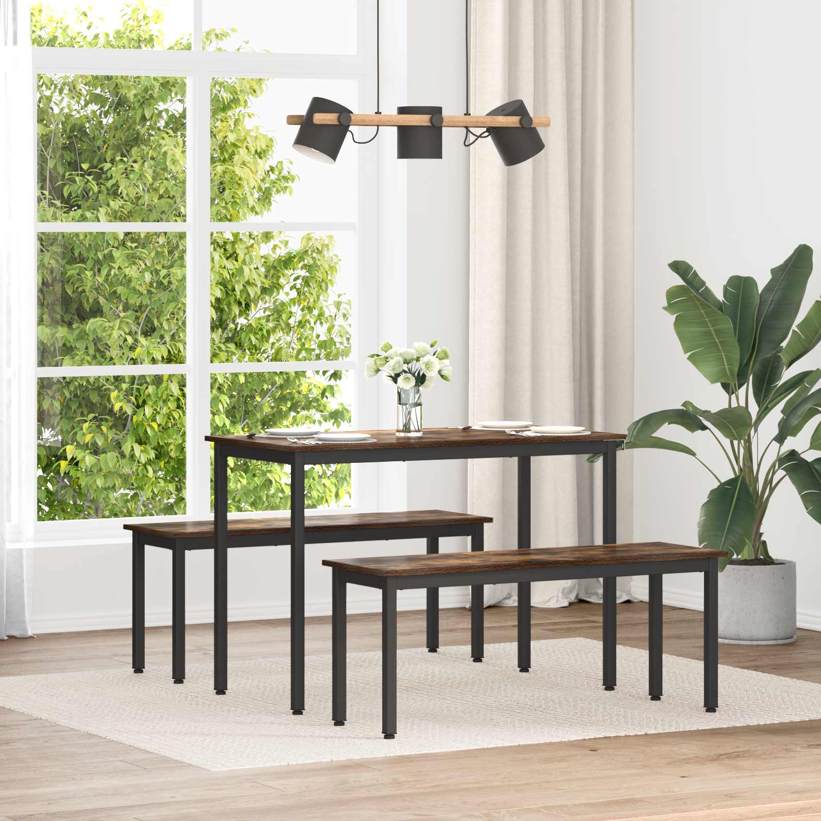 banc Chêne Fumé 110 x 35 x 45 cm Bois d'ingénierie - XIOS
