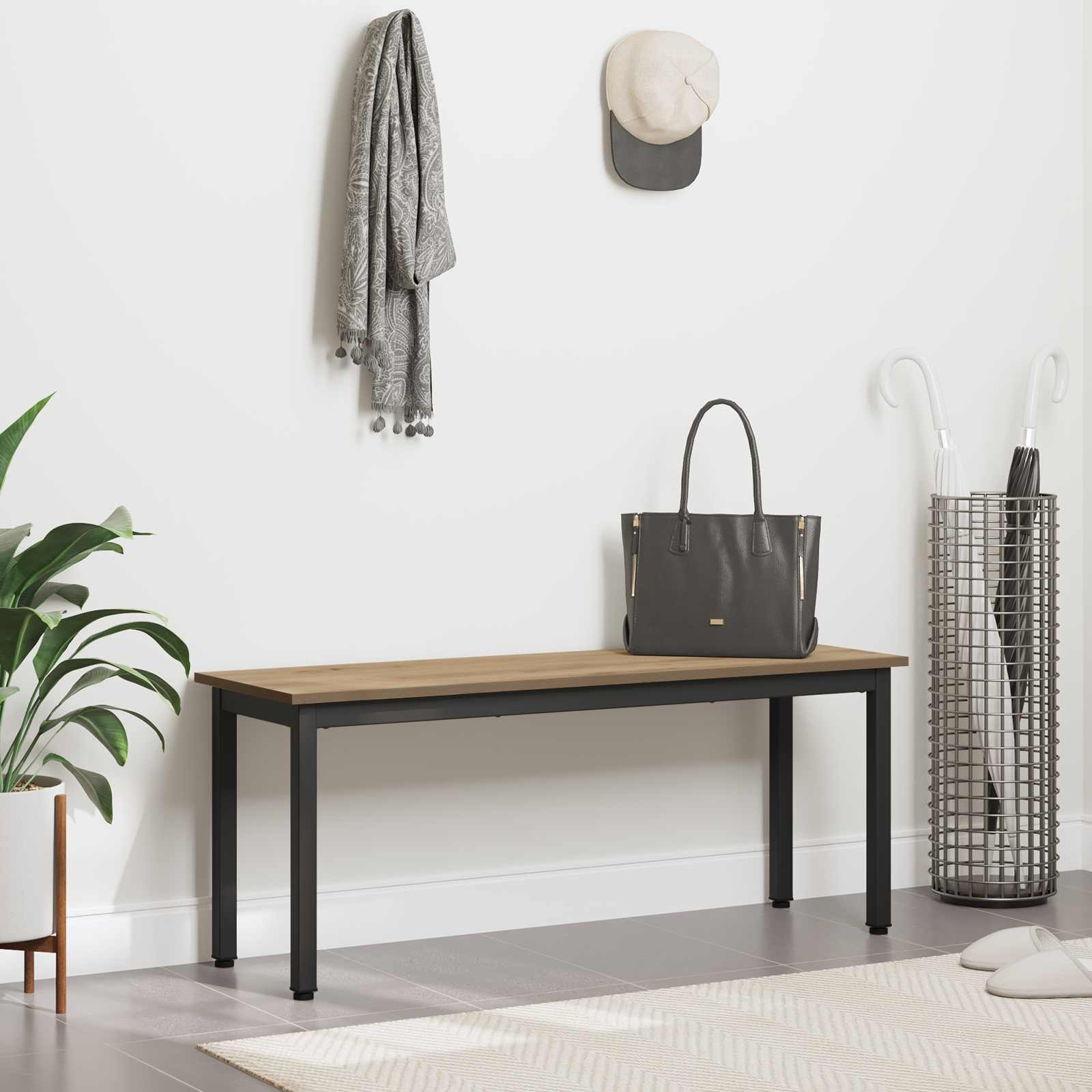 banc Chêne artisan 110 x 35 x 45 cm Bois d'ingénierie