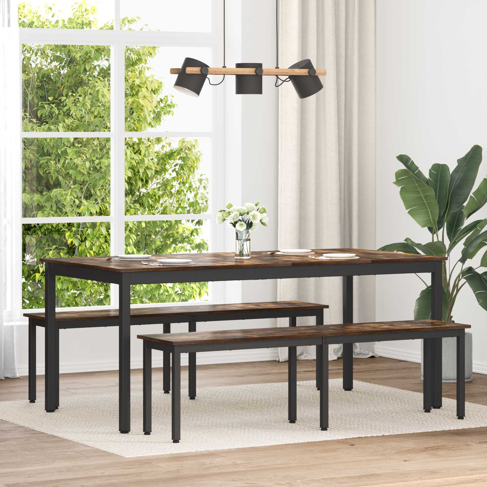 banc Chêne Fumé 160 x 35 x 45 cm Bois d'ingénierie - XIOS