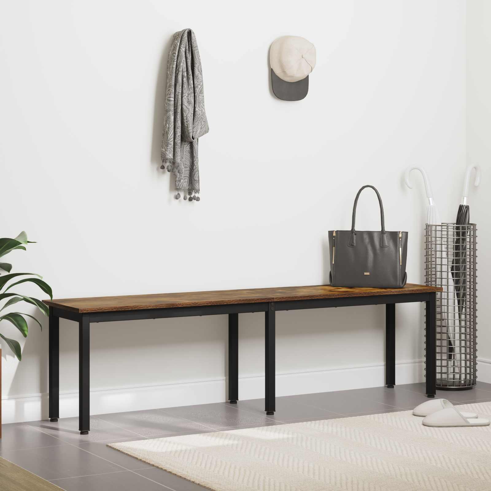 banc Chêne Fumé 160 x 35 x 45 cm Bois d'ingénierie - XIOS