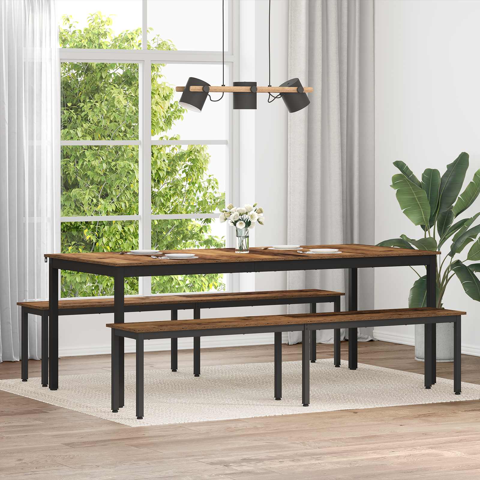 banc Bois ancien 200 x 35 x 45 cm Bois d'ingénierie - XIOS