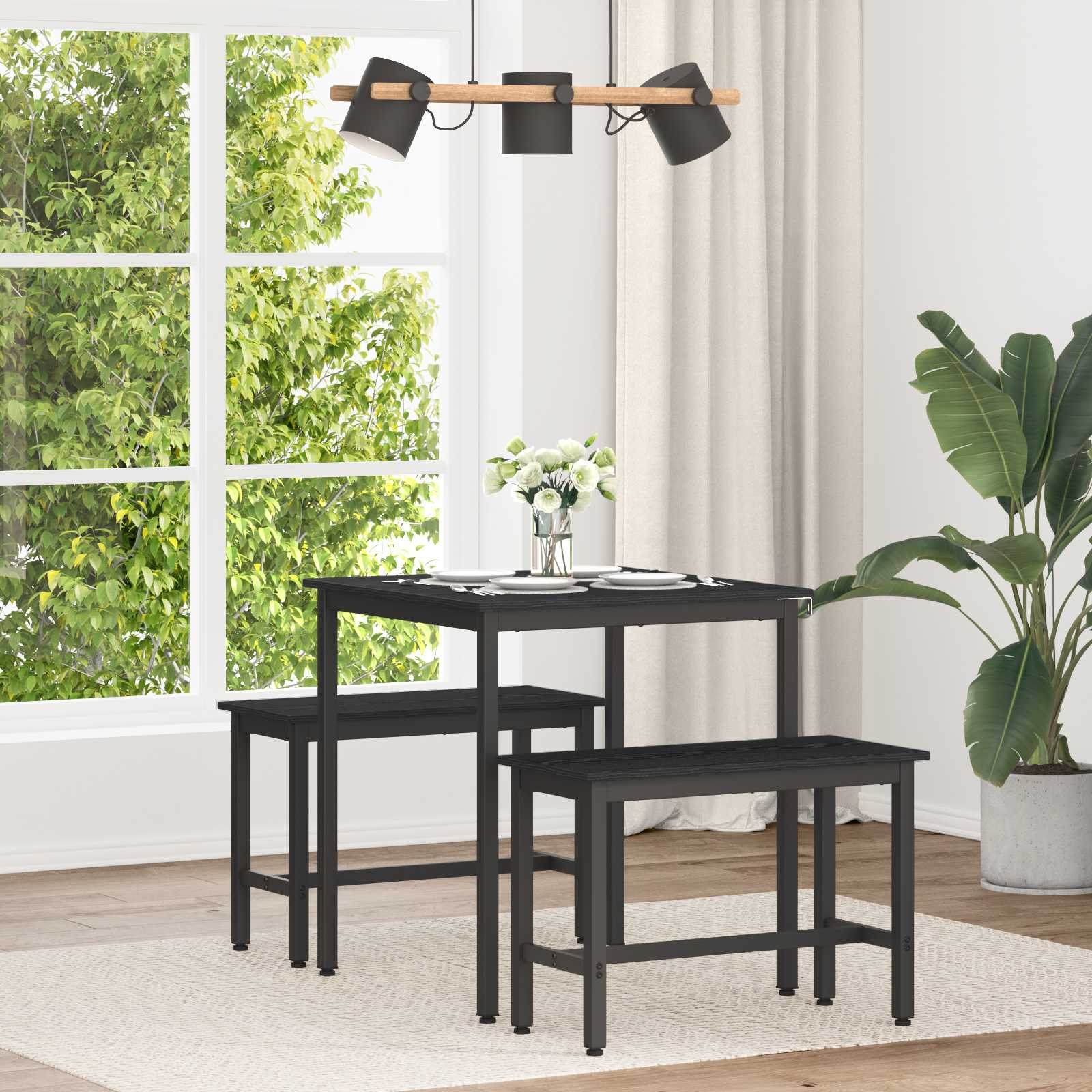 Table de salle à manger / Table de repas 70 x 70 x 75 cm MÉTAL - XIOS