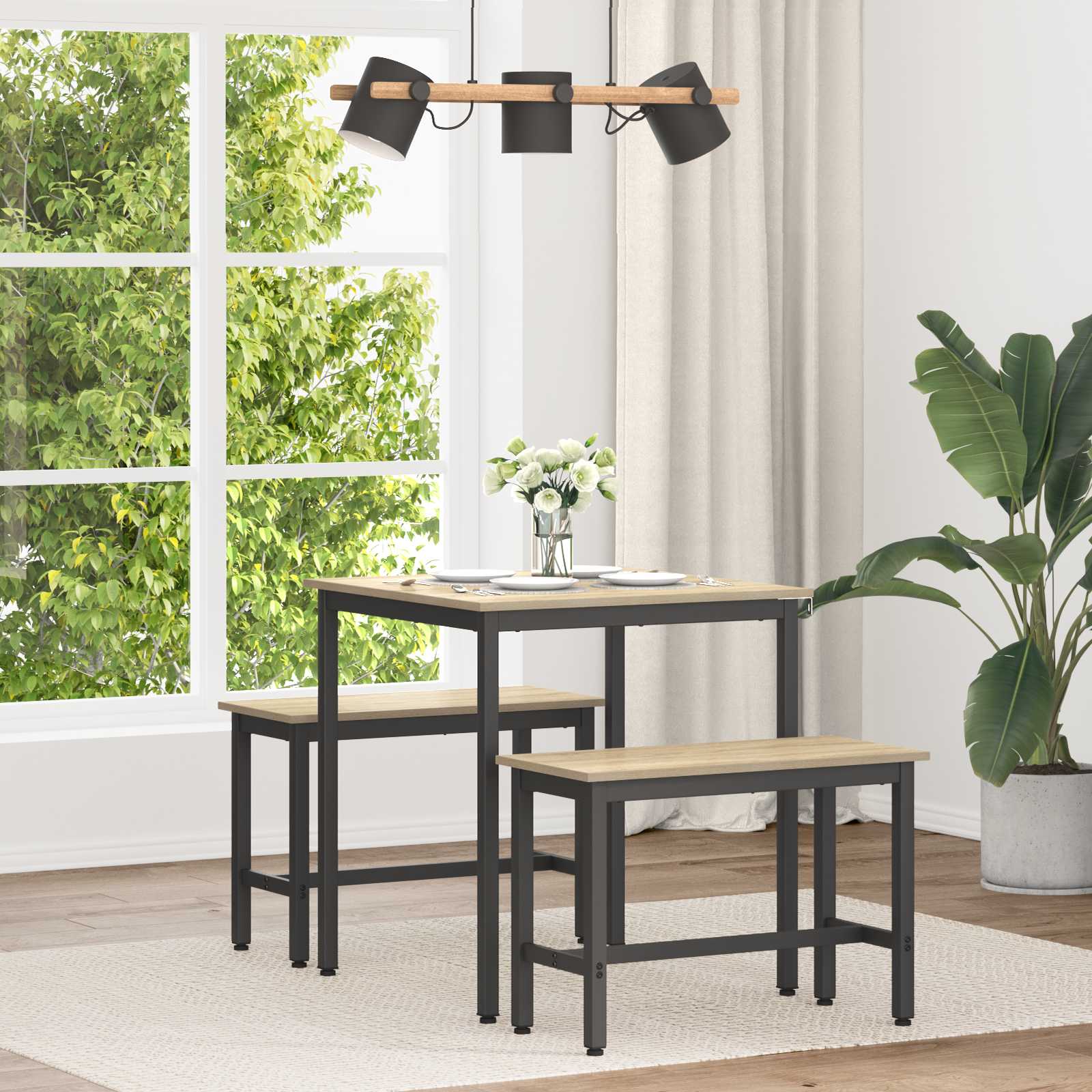 Table de salle à manger / Table de repas 70 x 70 x 75 cm MÉTAL - XIOS