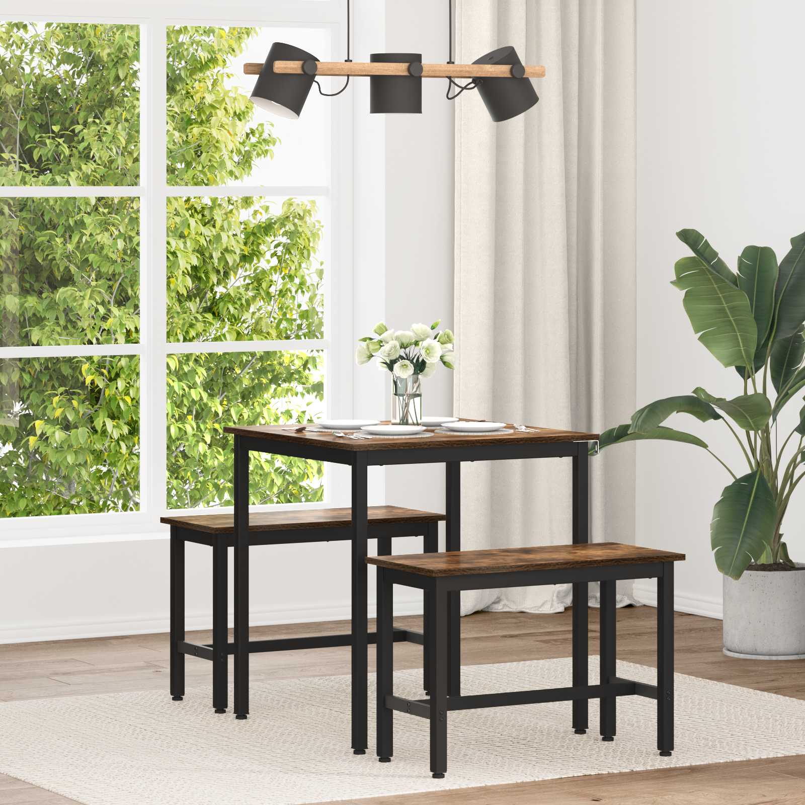 Table de salle à manger / Table de repas 70 x 70 x 75 cm MÉTAL - XIOS
