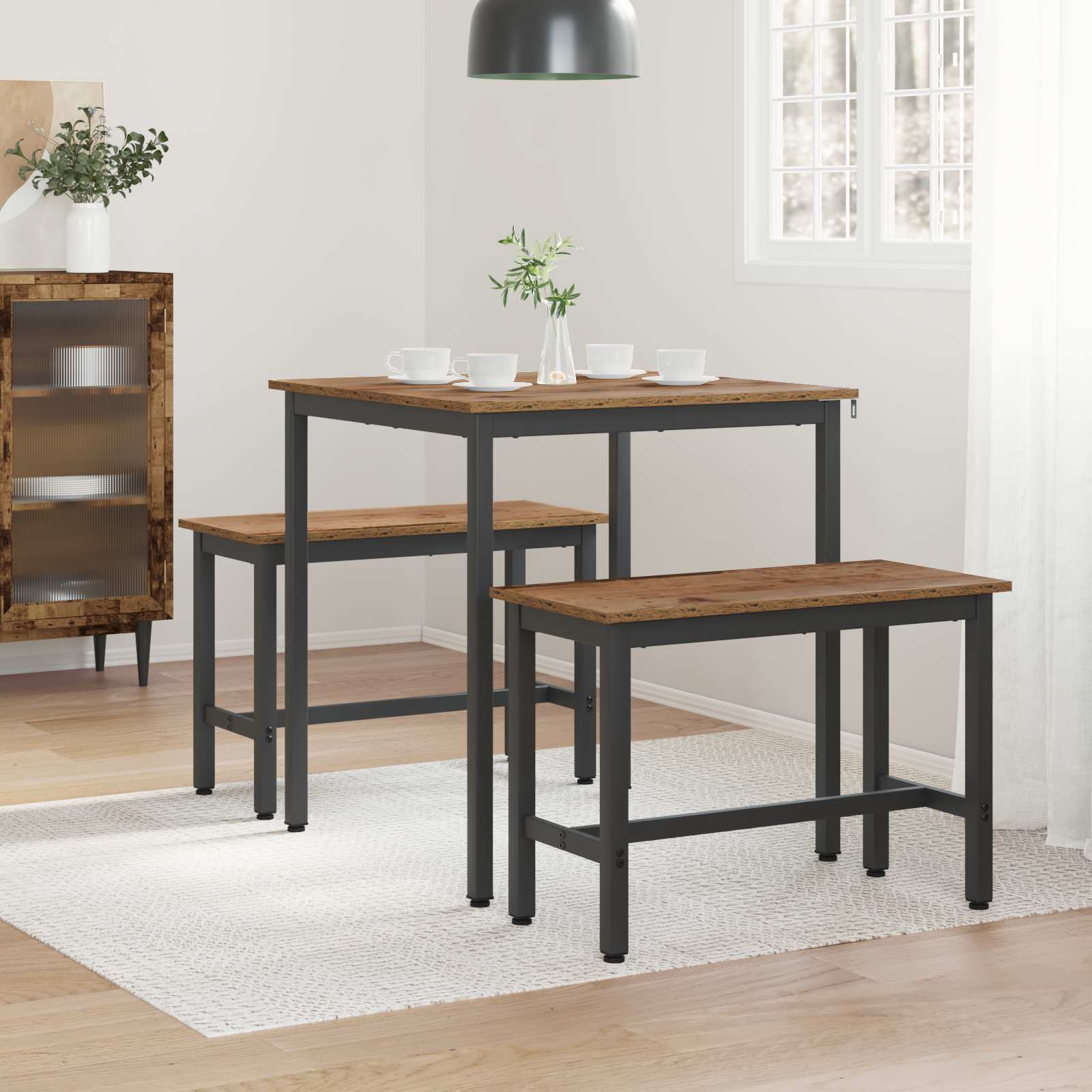 Table de salle à manger / Table de repas 70 x 70 x 75 cm MÉTAL - XIOS