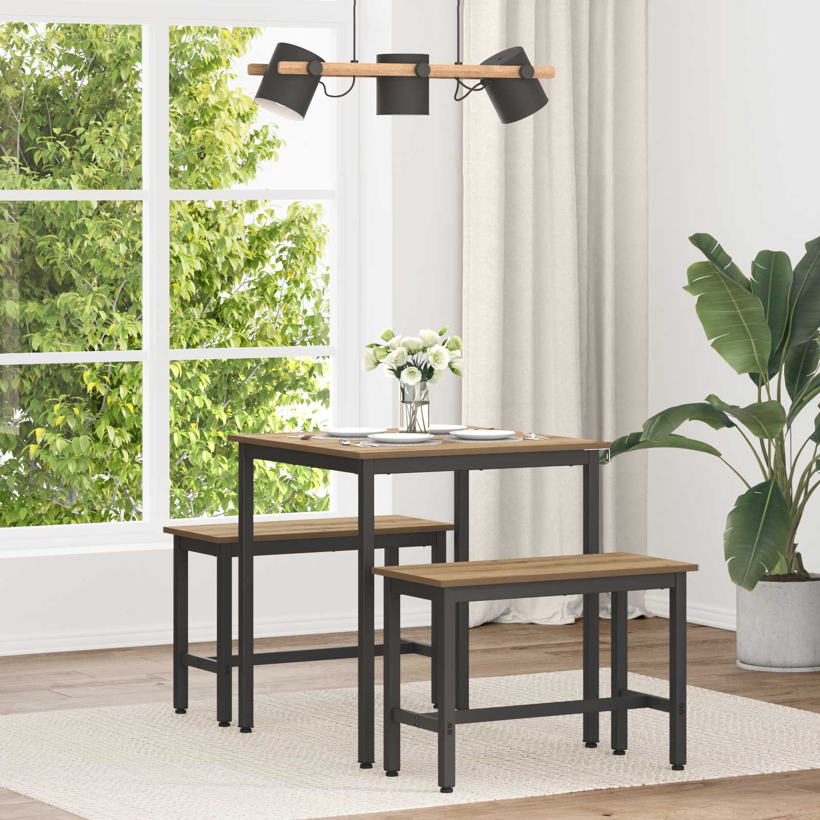 Table de salle à manger / Table de repas 70 x 70 x 75 cm MÉTAL - XIOS
