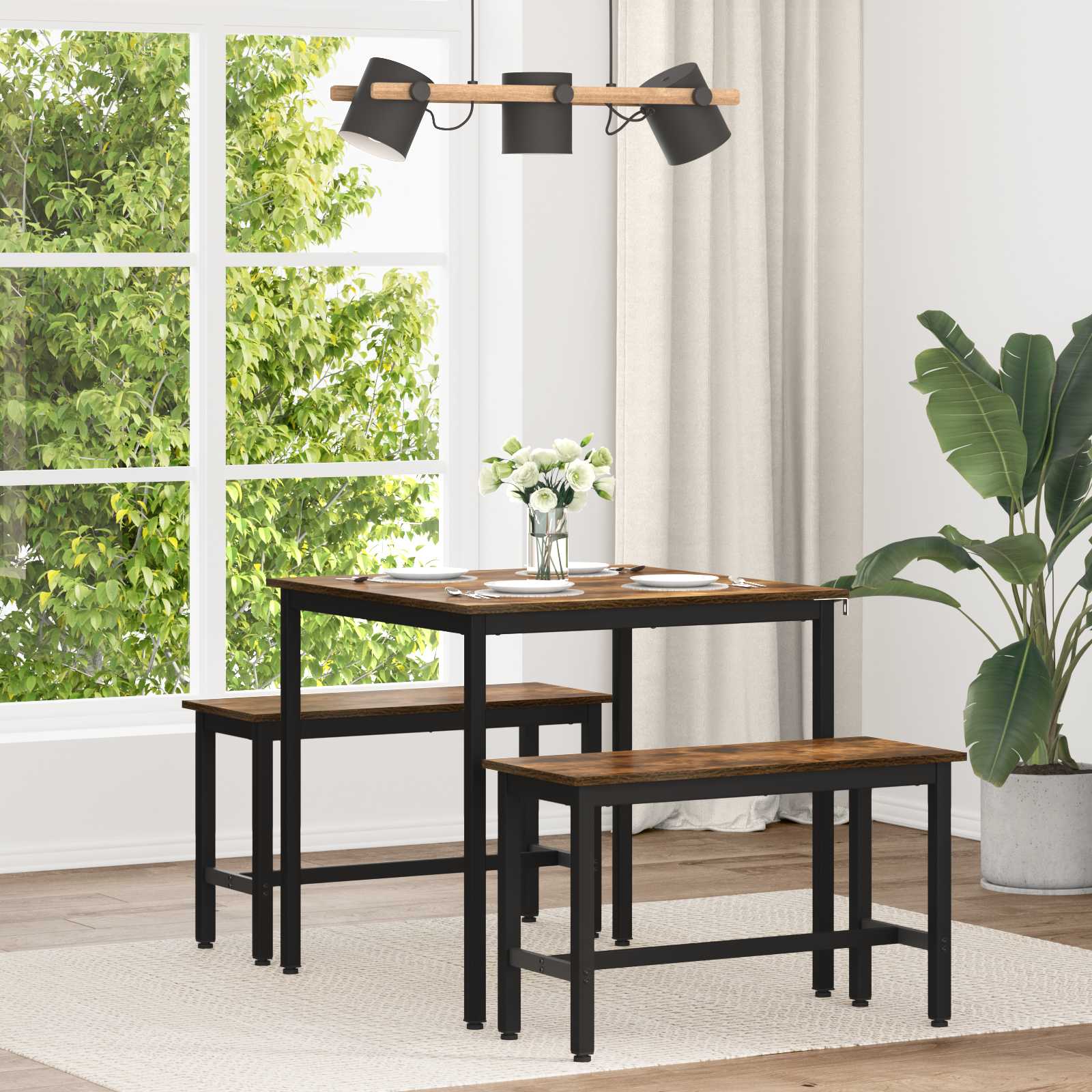 Table de salle à manger / Table de repas 80 x 80 x 75 cm MÉTAL - XIOS