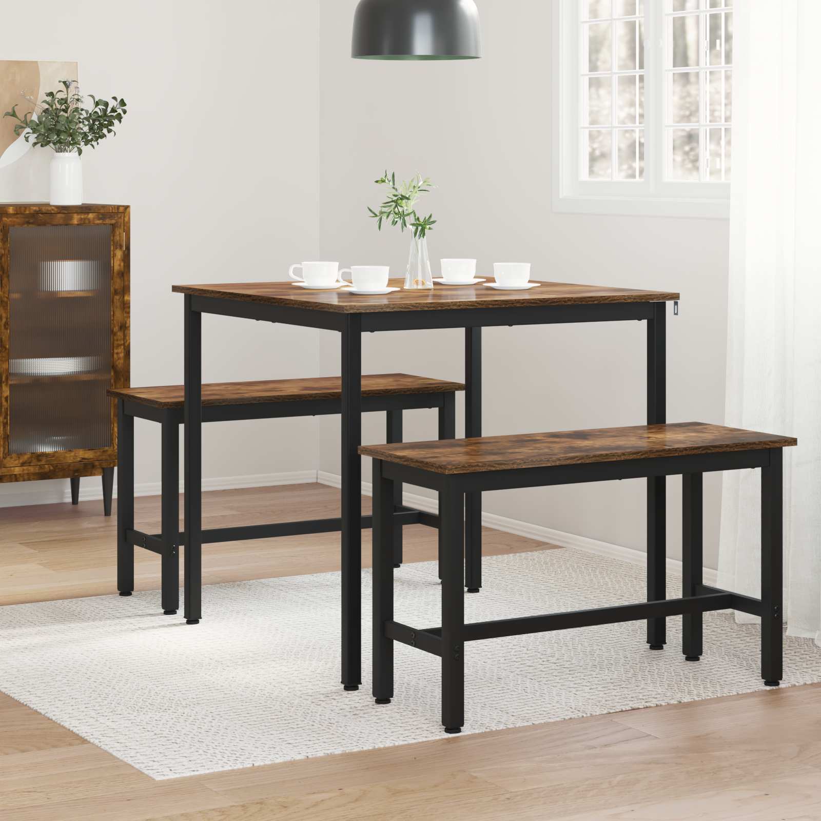 Table de salle à manger / Table de repas 80 x 80 x 75 cm MÉTAL - XIOS