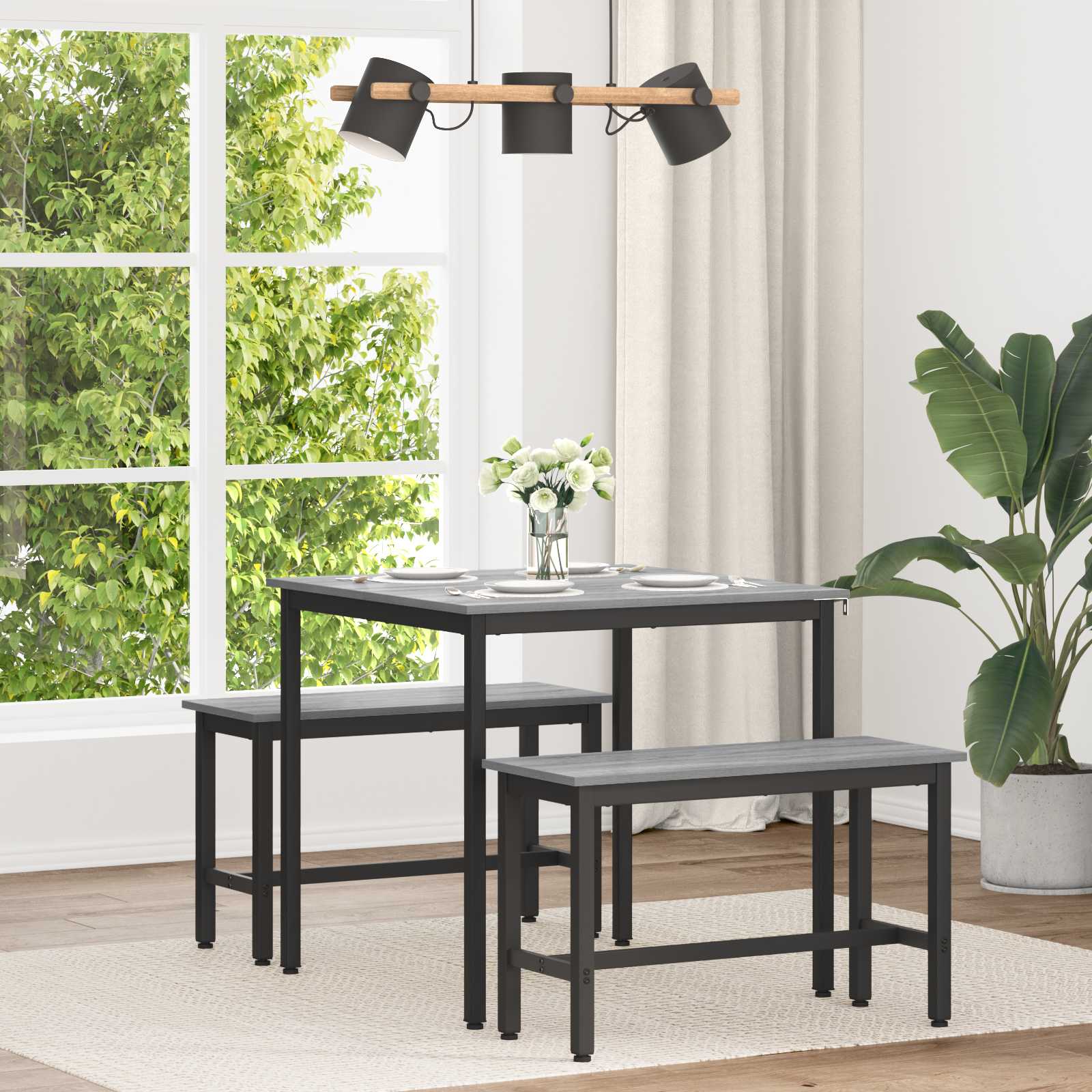 Table de salle à manger / Table de repas 80 x 80 x 75 cm MÉTAL - XIOS
