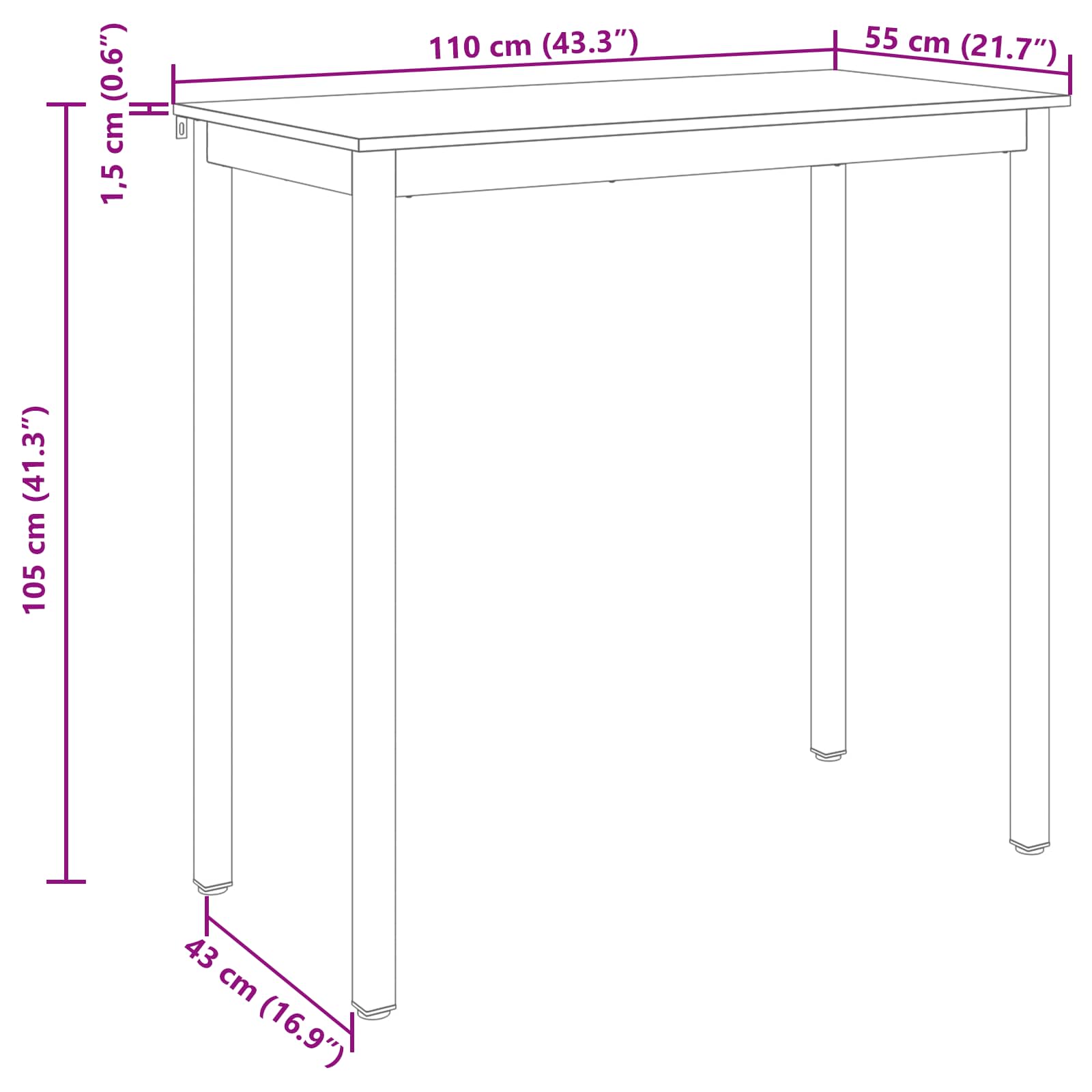 Table de bar debout Bois d'ingénierie - XIOS