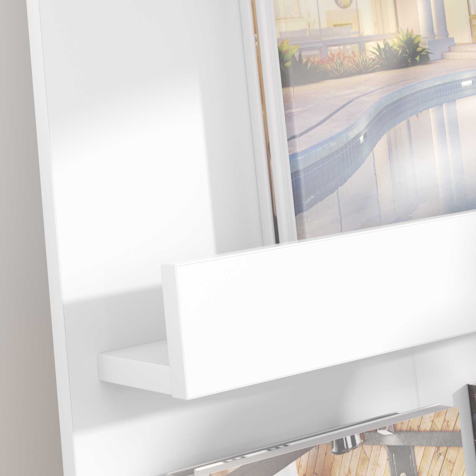 Étagère à magazines Blanc 51 x 11 x 102 cm Bois d'ingénierie - XIOS