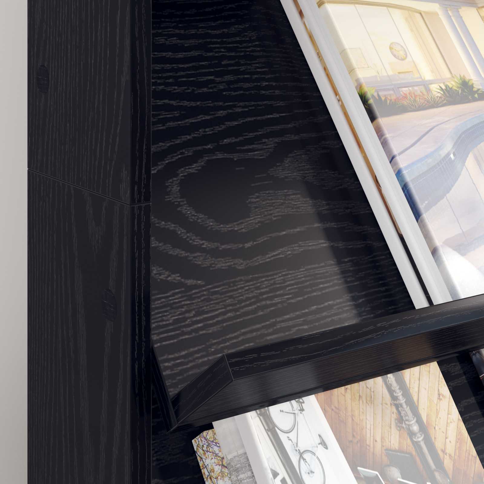 Étagère à magazines avec étagère Chêne noir 70 x 41 x 126 cm - XIOS
